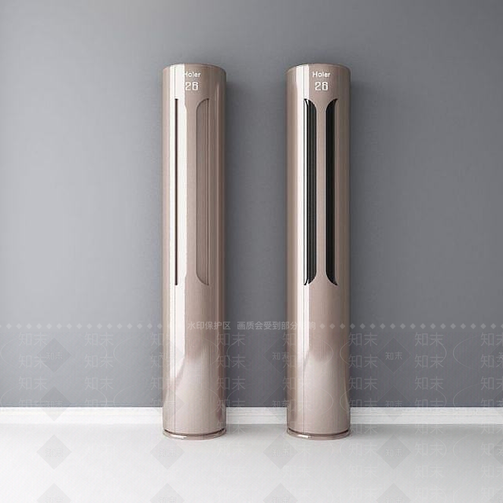 现代海尔立柜式空调3D模型下载【ID:1188979183】