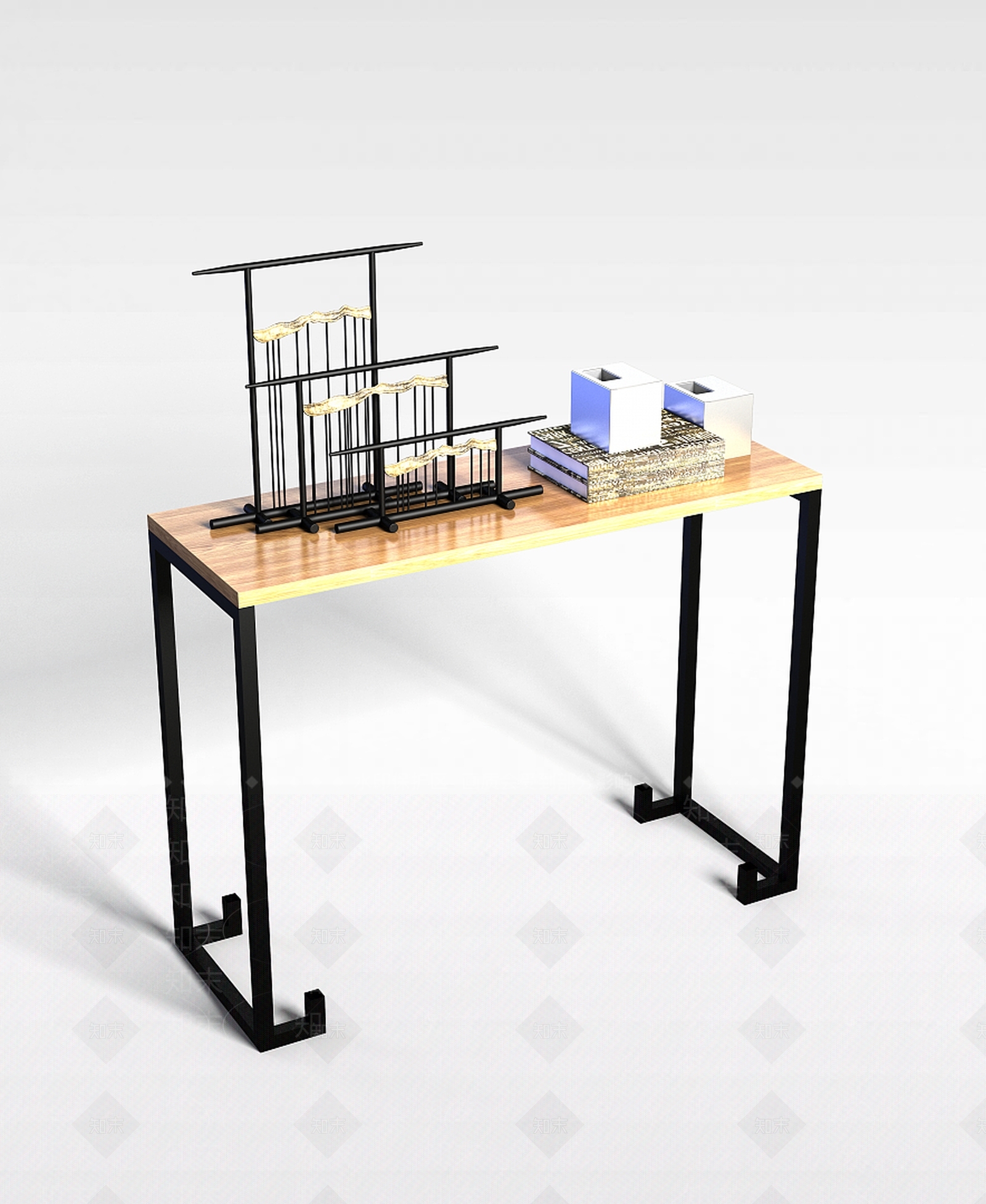 中式简约玄关桌3D模型下载【ID:1188985675】