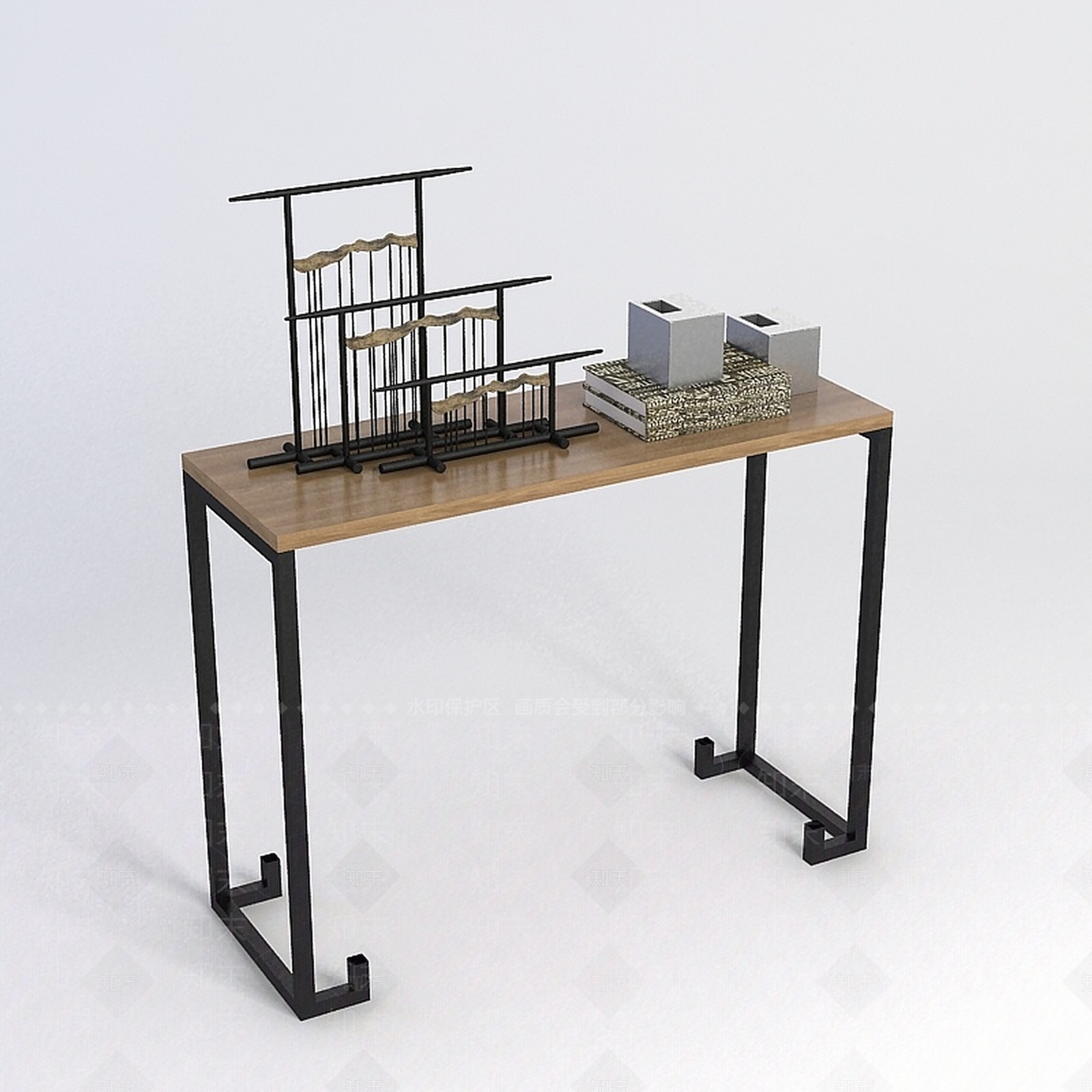 中式简约玄关桌3D模型下载【ID:1188985675】