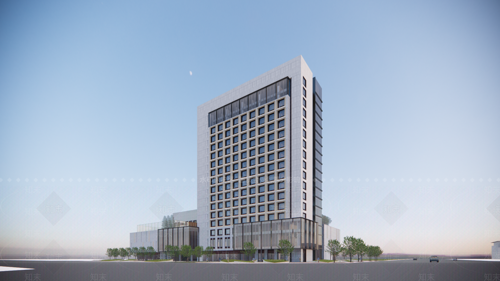 现代酒店建筑SU模型下载【ID:1188987069】
