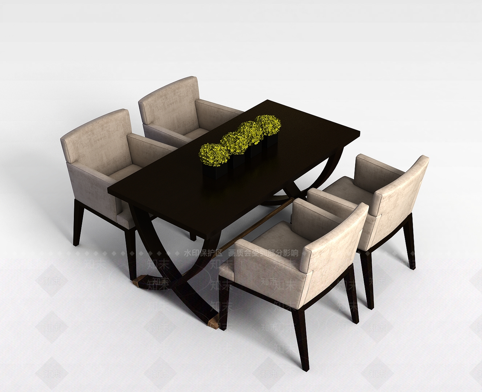 中式餐桌餐椅组合3D模型下载【ID:1188987888】