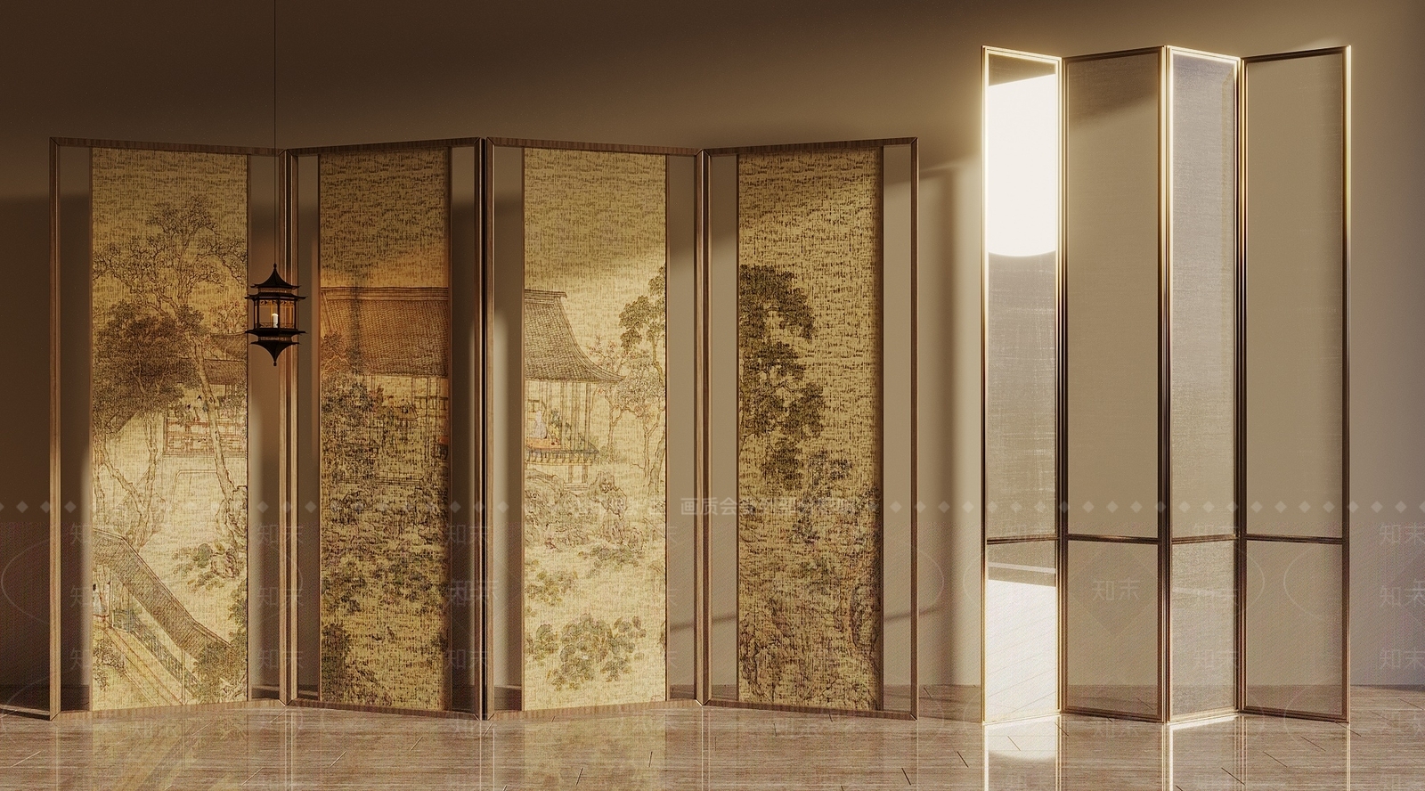新中式中式屏风SU模型下载【ID:1188988059】