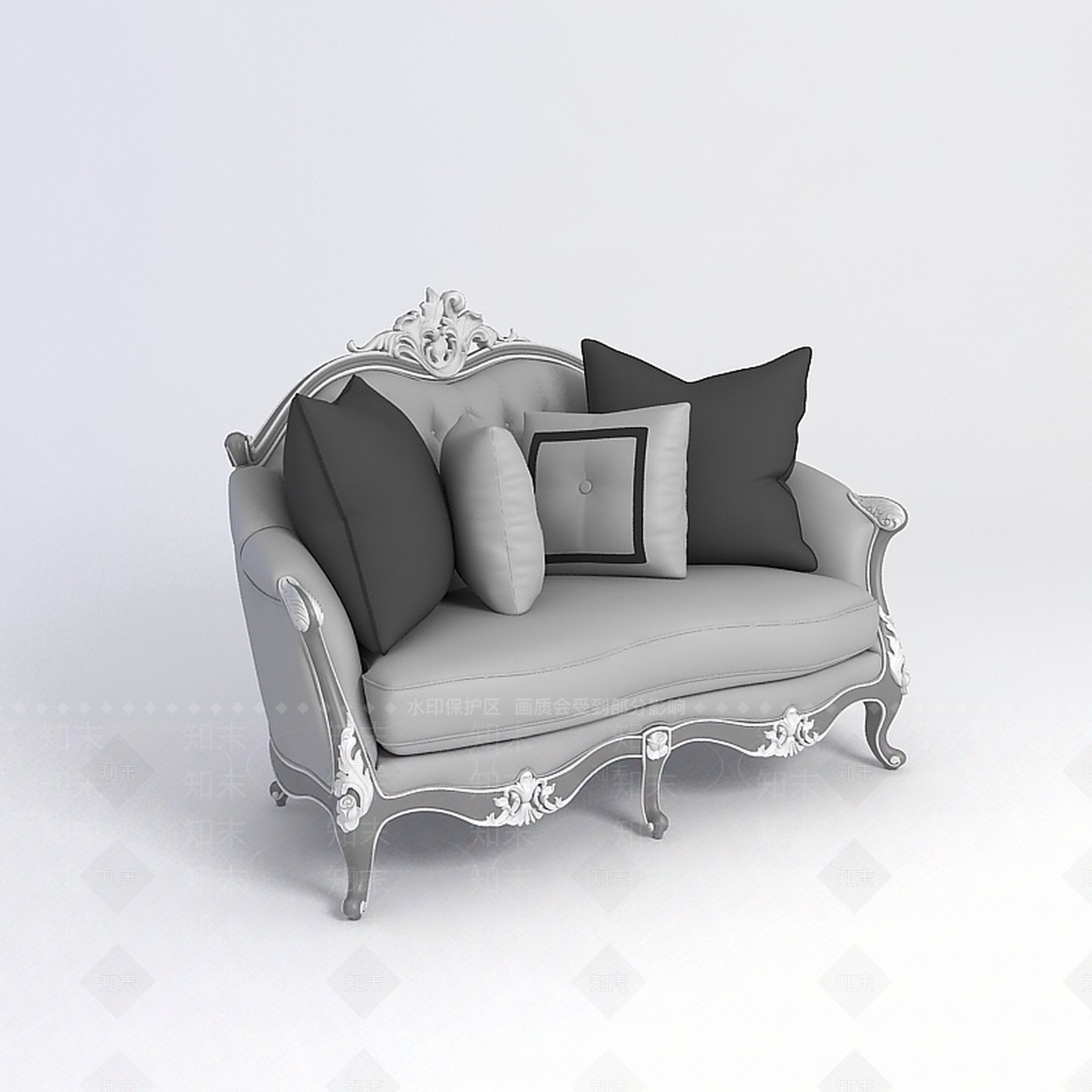 欧式古典欧式单人沙发3D模型下载【ID:1188988326】