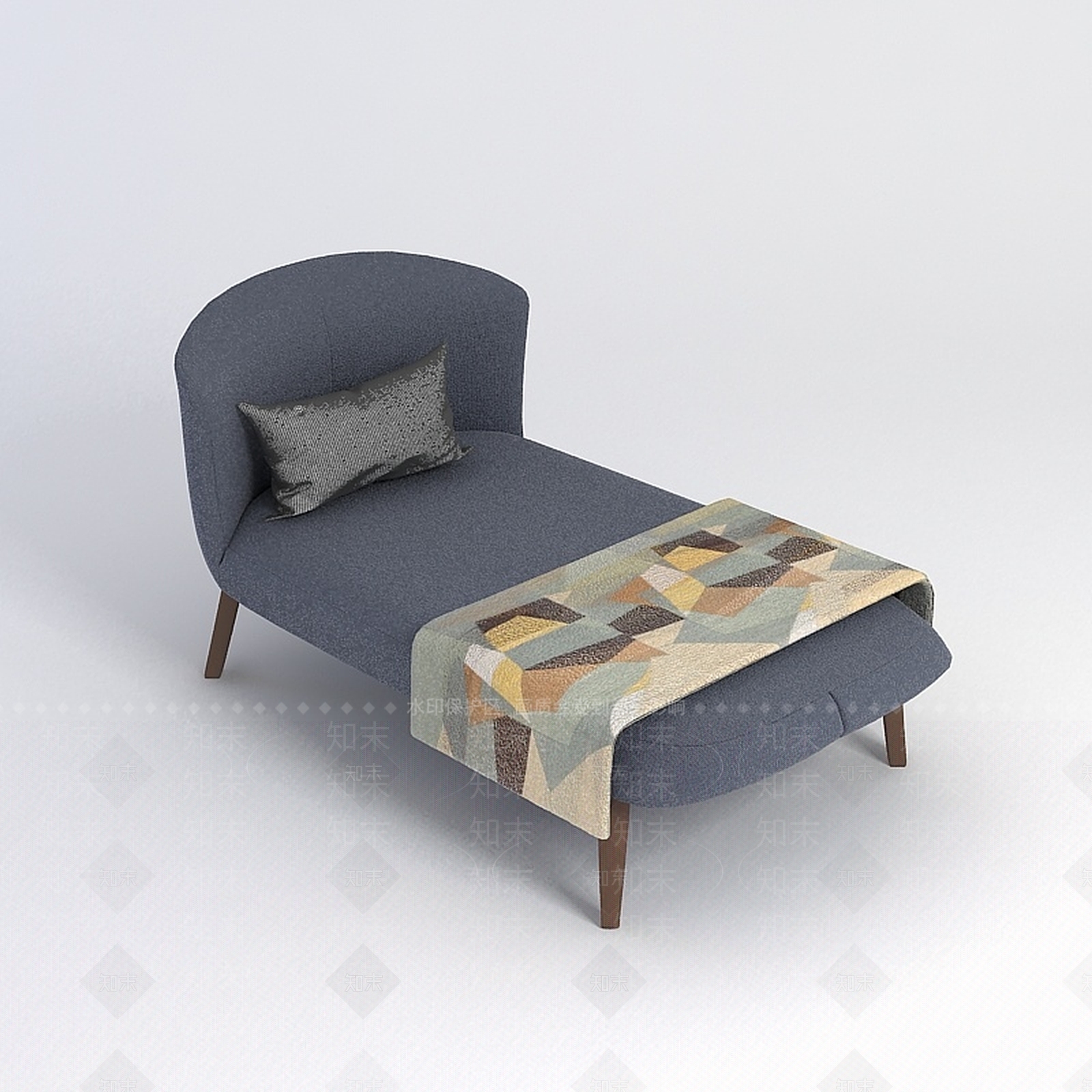 现代单人床3D模型下载【ID:1188989293】