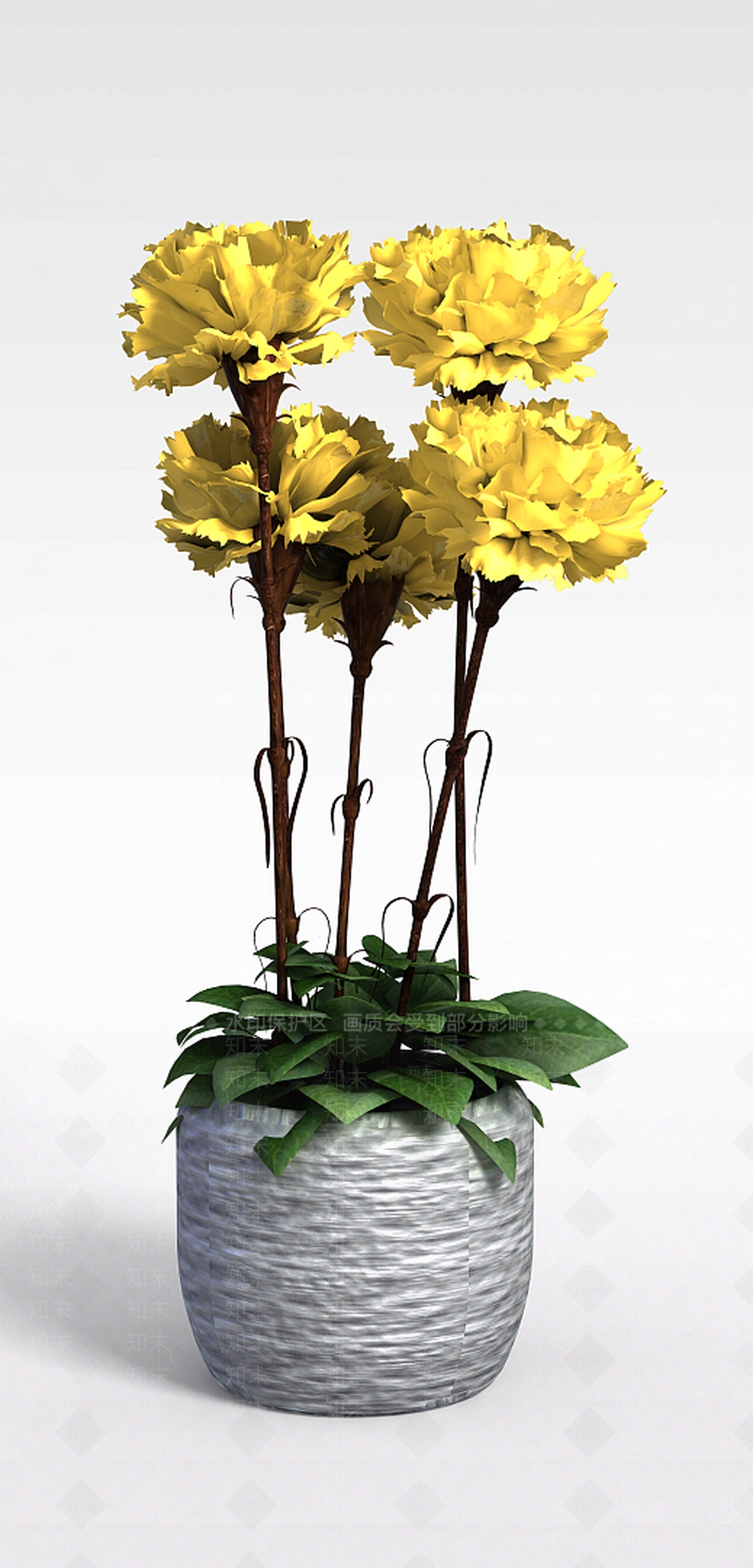 现代花卉盆栽3D模型下载【ID:1188989334】