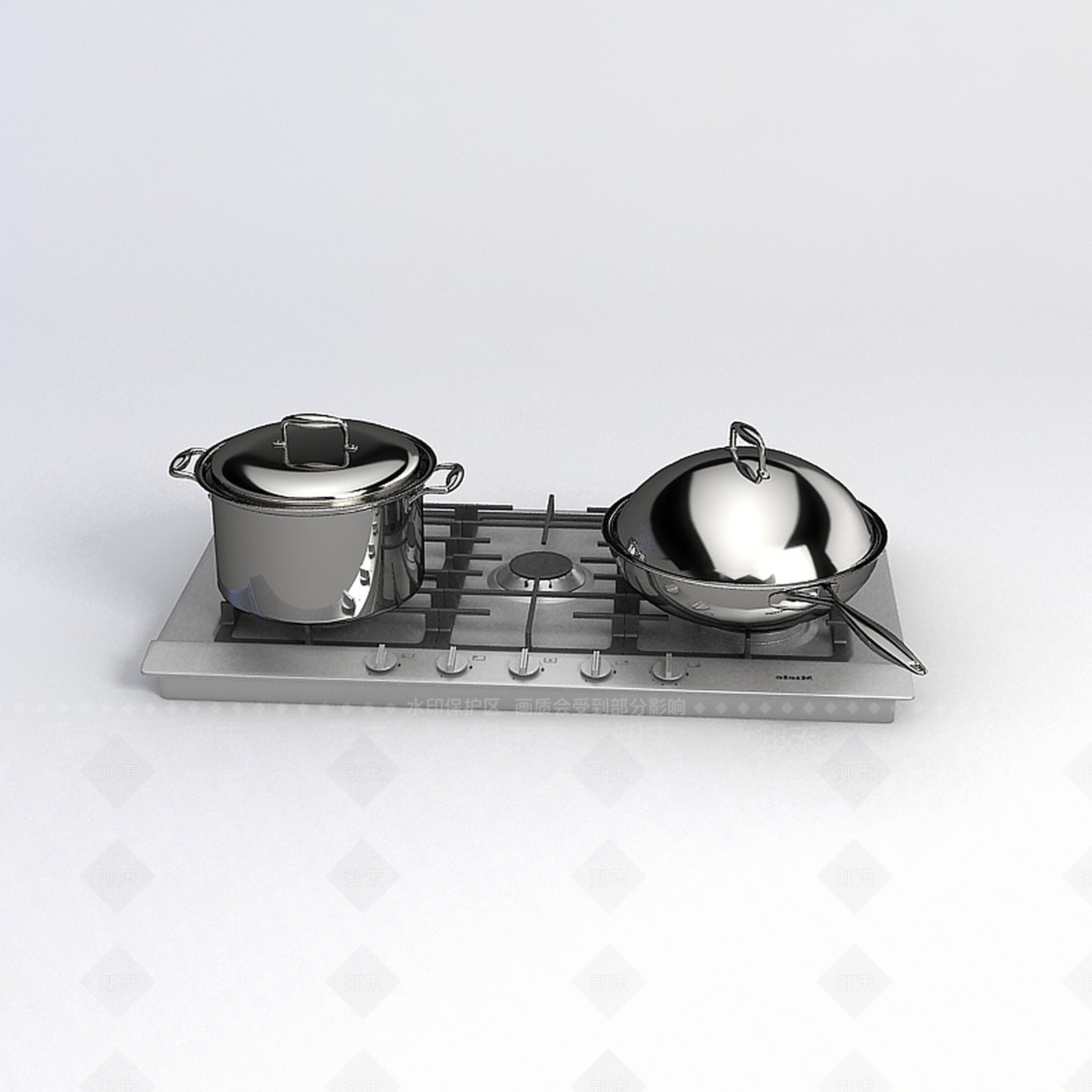 现代饭店炒锅煮锅3D模型下载【ID:1188990025】