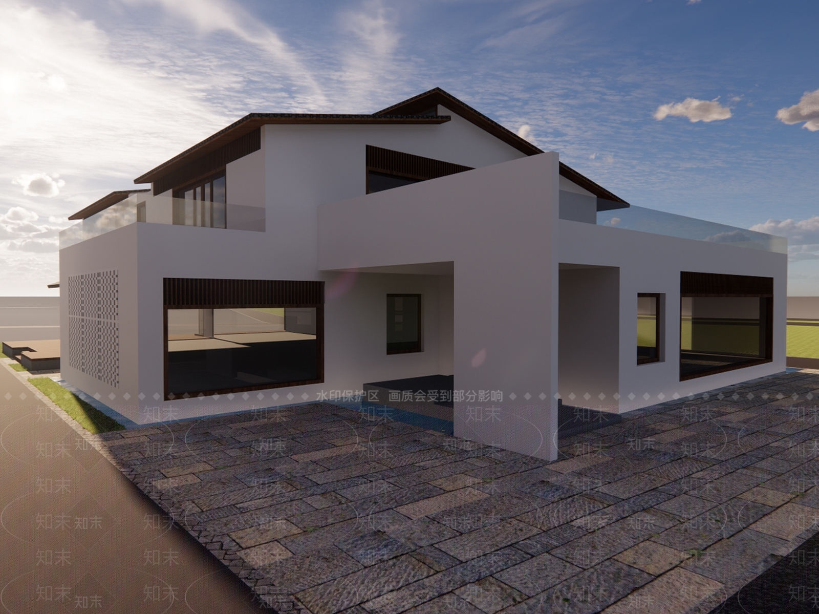 新中式小公建SU模型下载【ID:1188990947】