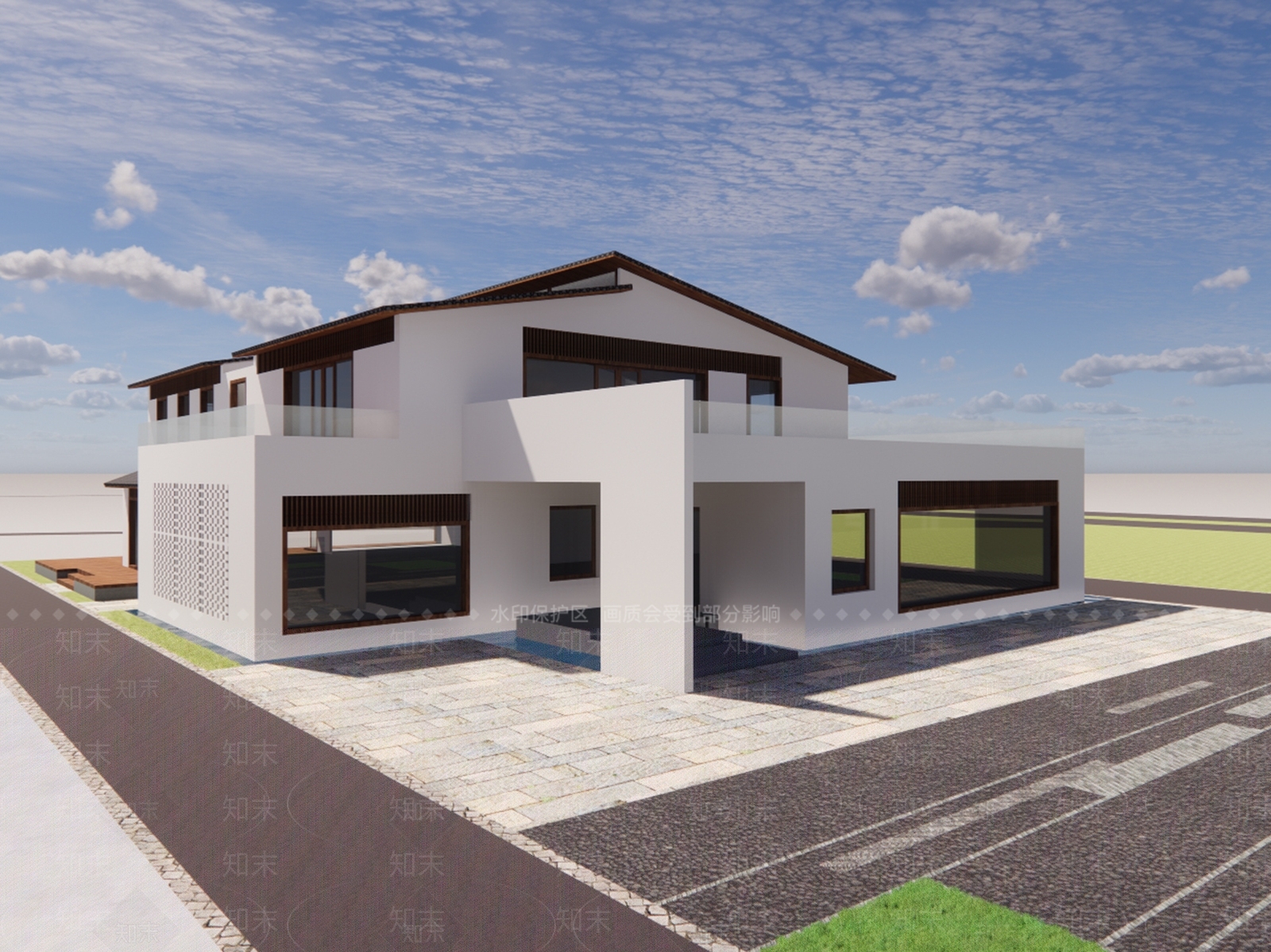 新中式小公建SU模型下载【ID:1188990947】