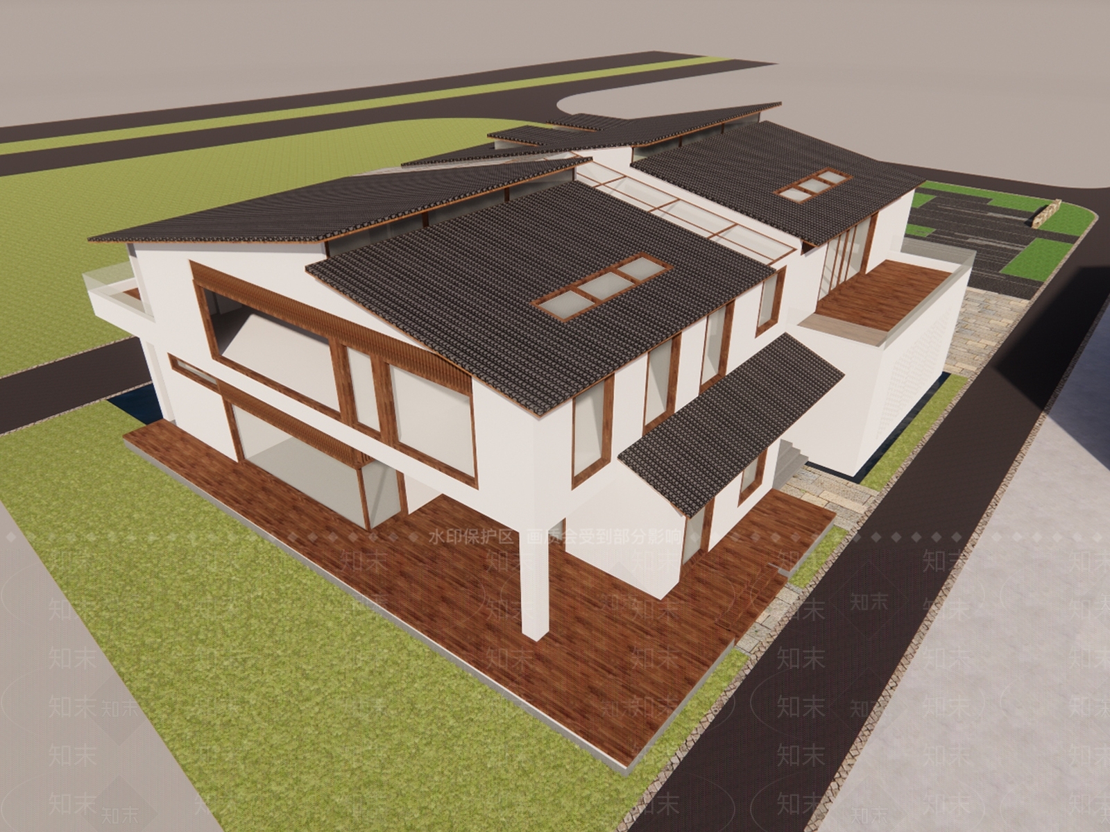 新中式小公建SU模型下载【ID:1188990947】