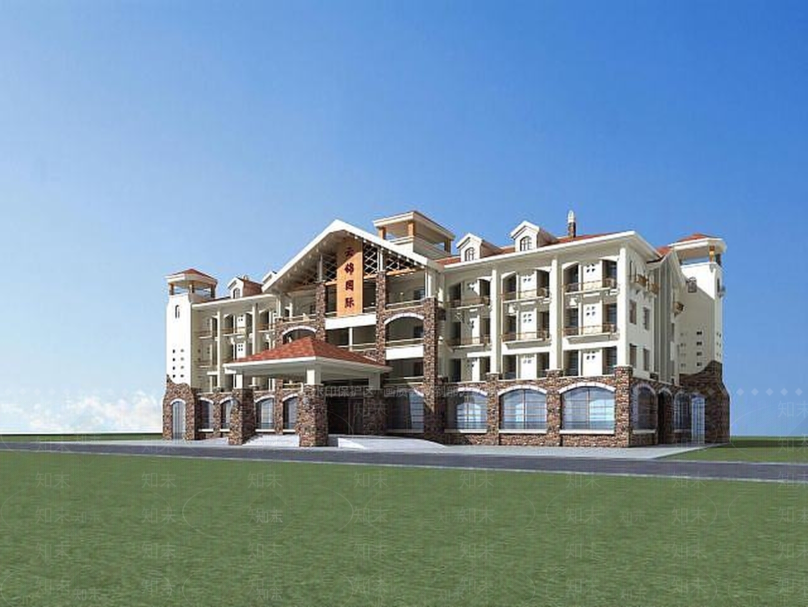 欧式古典欧式酒店3D模型下载【ID:1188991762】