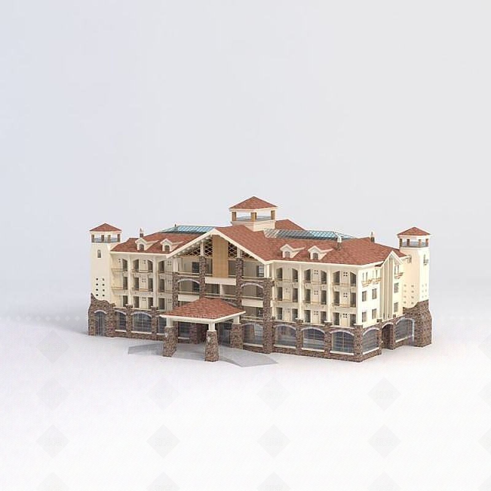 欧式古典欧式酒店3D模型下载【ID:1188991762】