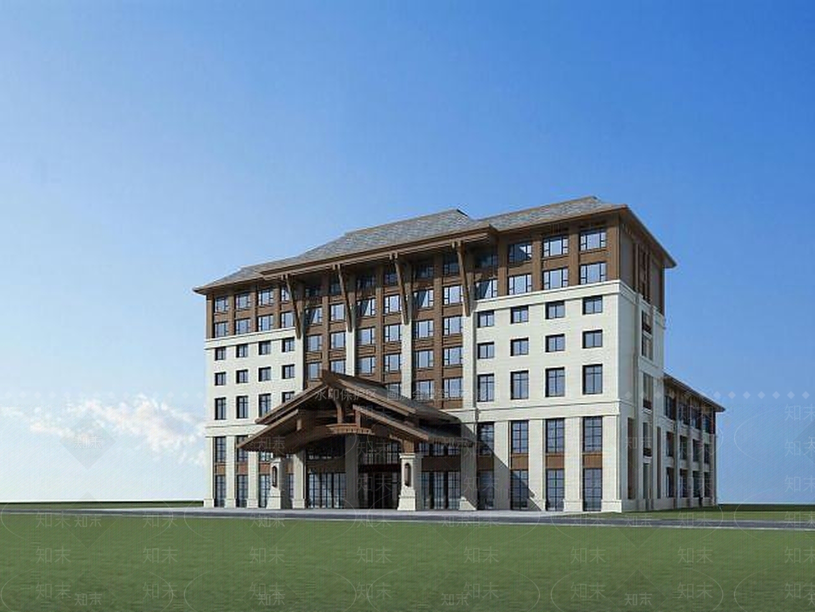 新中式酒店3D模型下载【ID:1188991887】