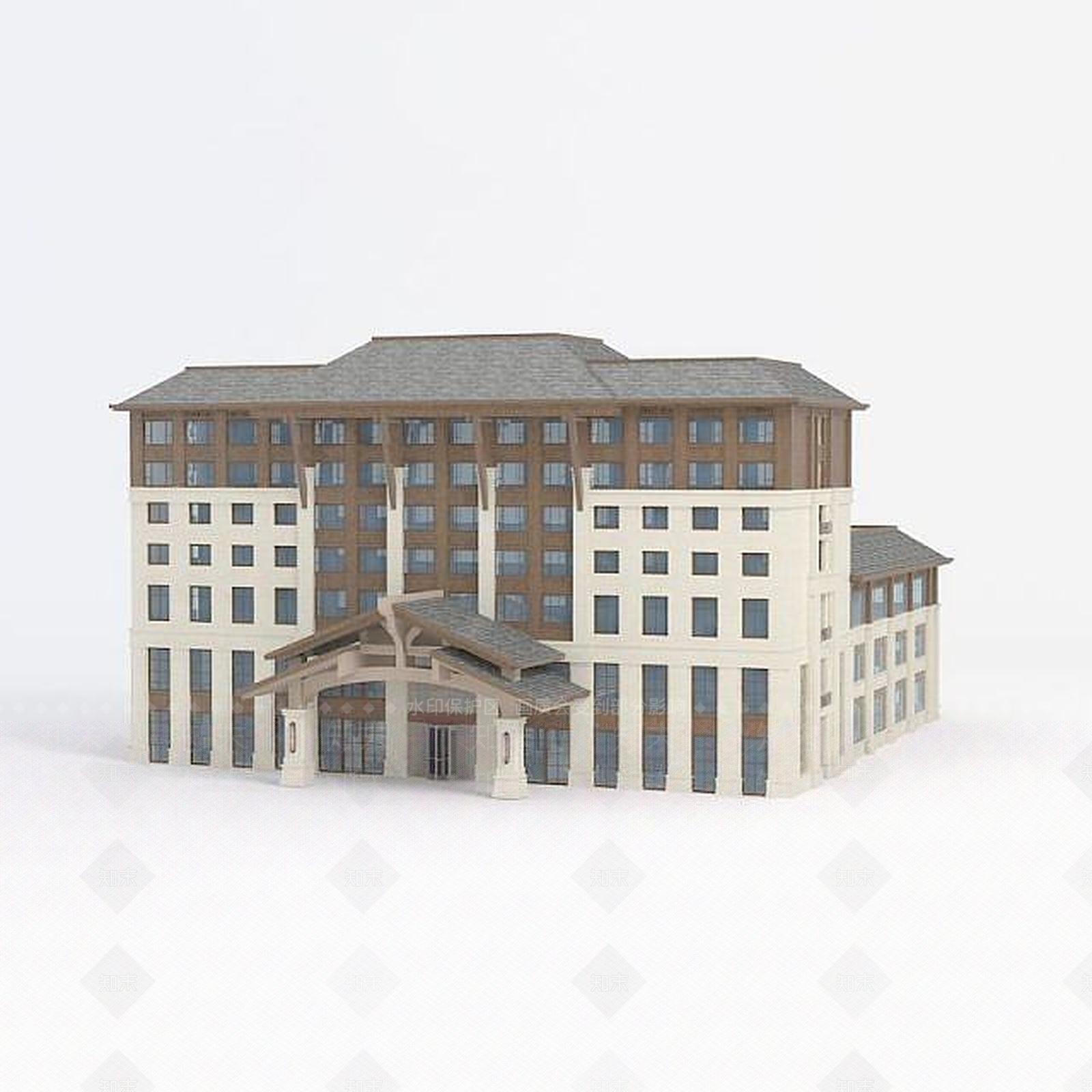 新中式酒店3D模型下载【ID:1188991887】