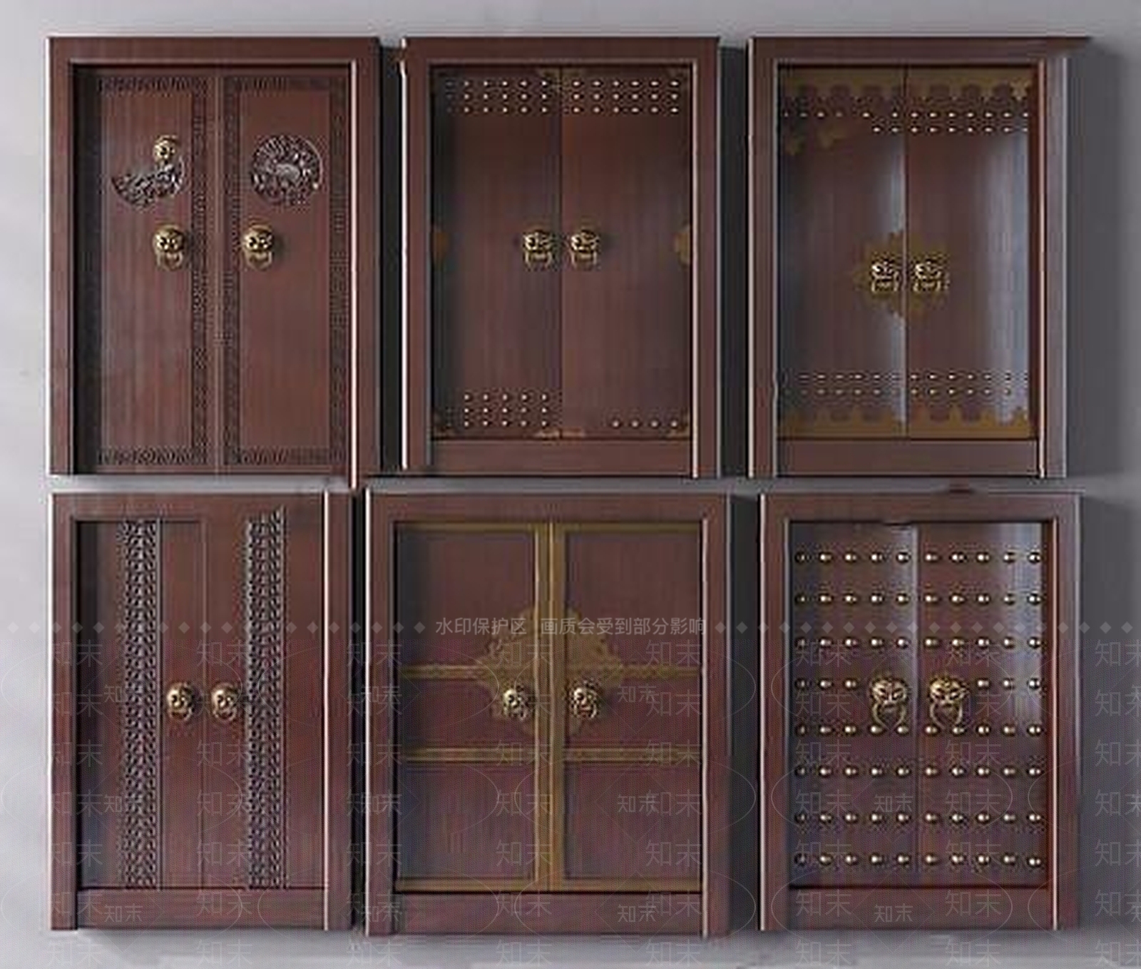 中式大门3D模型下载【ID:1189004263】