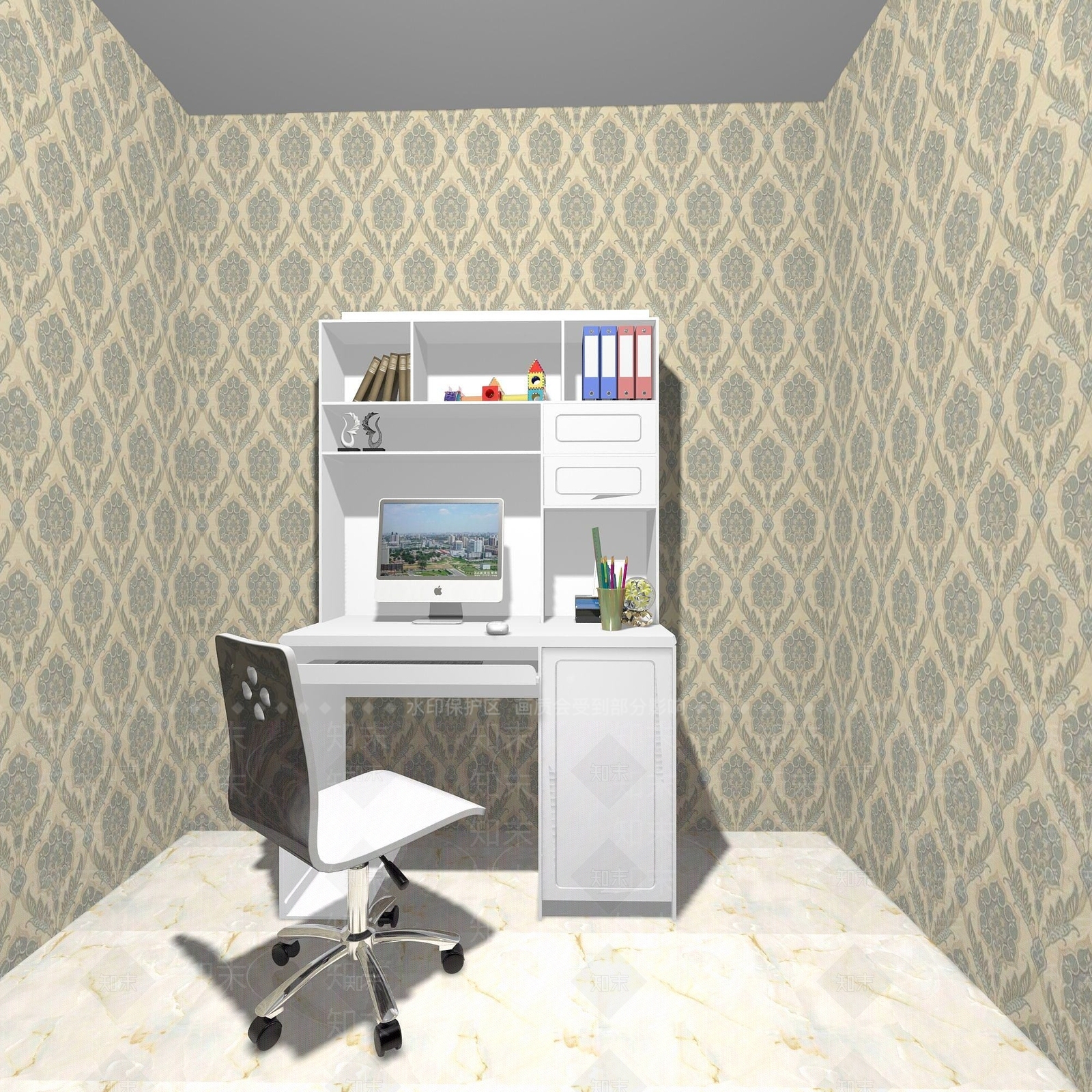 现代电脑桌3D模型下载【ID:1189004663】