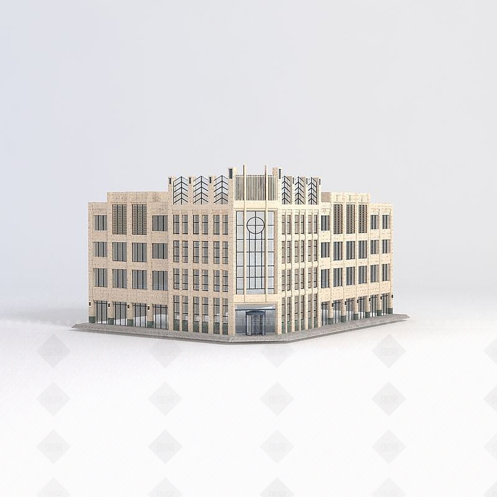 现代商业楼3D模型下载【ID:1189005071】