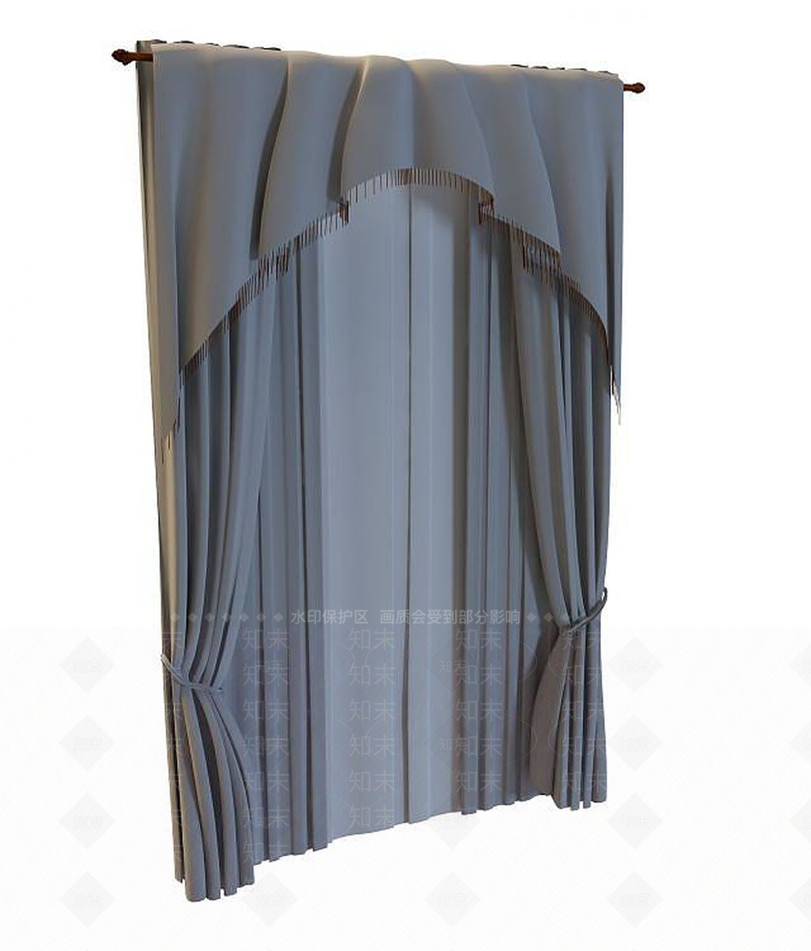 现代蓝色现代风格百折帘3D模型下载【ID:1189005230】