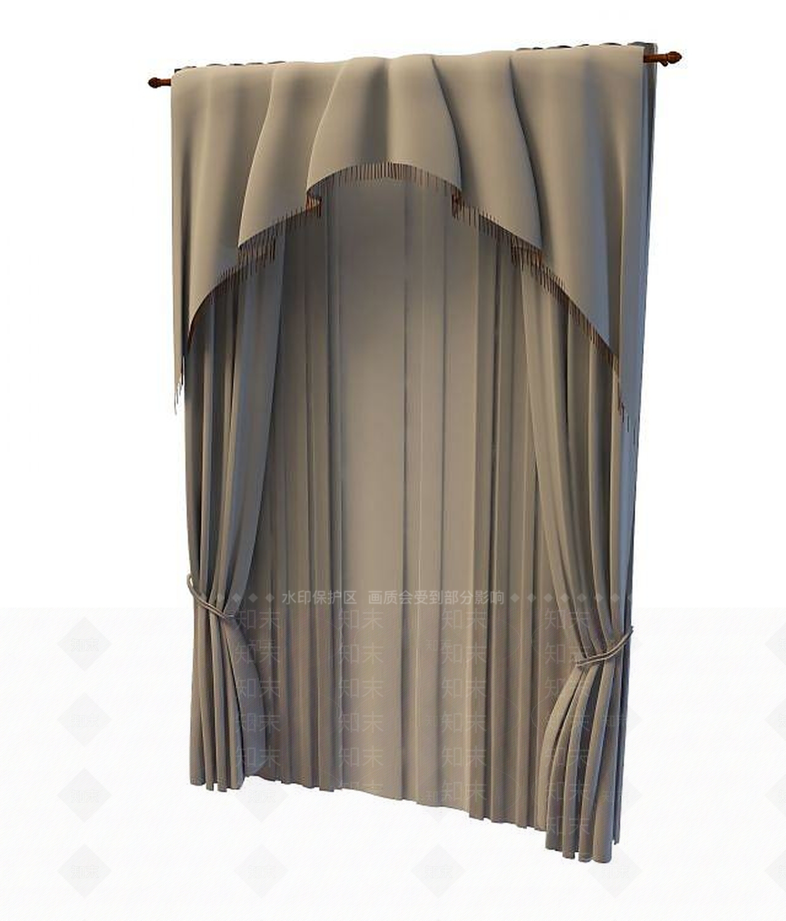 现代蓝色现代风格百折帘3D模型下载【ID:1189005230】