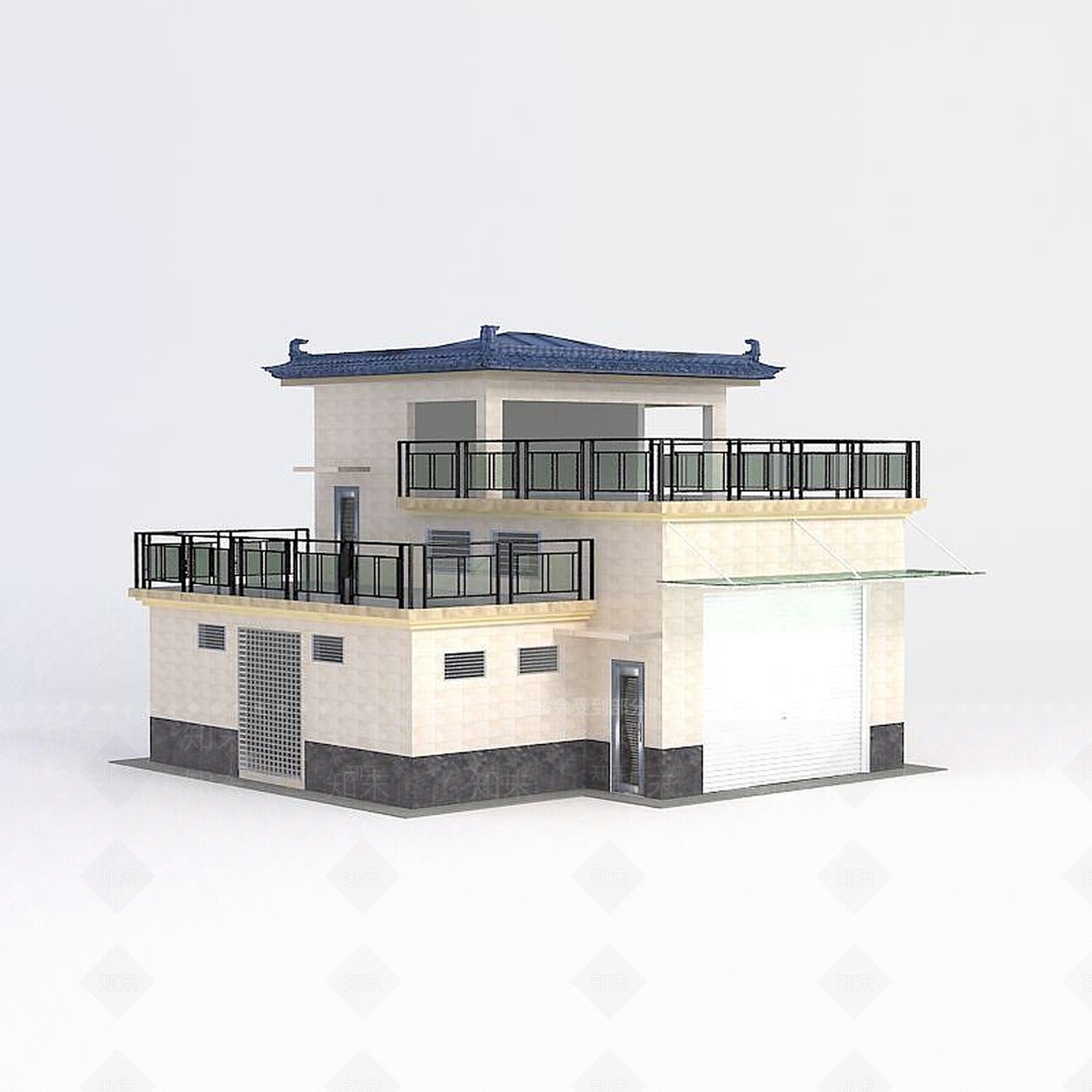 现代垃圾处理站3D模型下载【ID:1189005374】