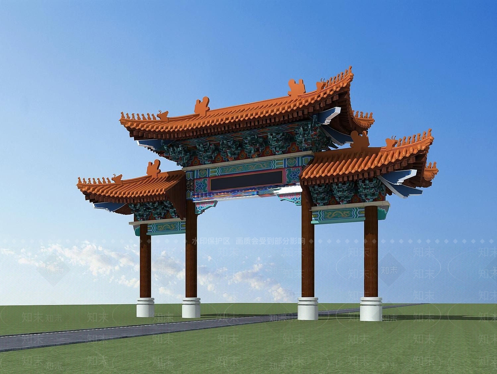 现代牌坊3D模型下载【ID:1189005678】