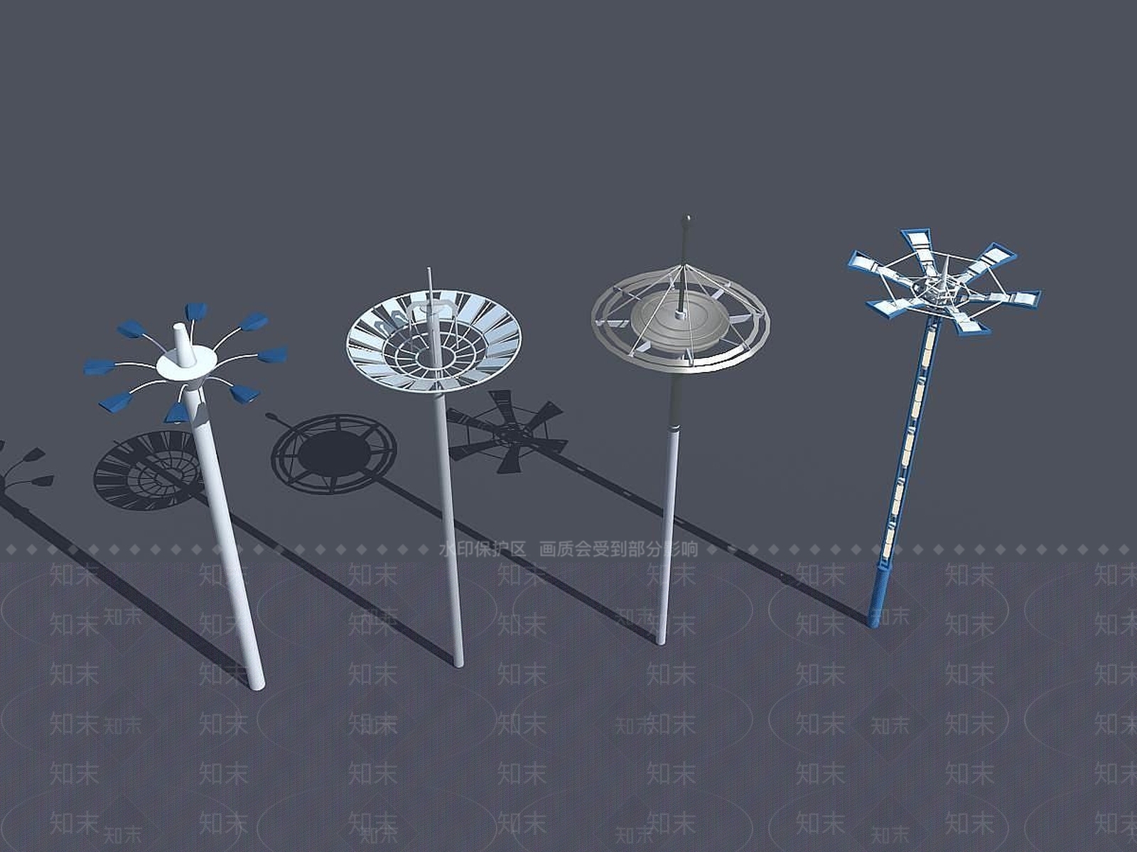 现代广场高杆灯3D模型下载【ID:1189006756】