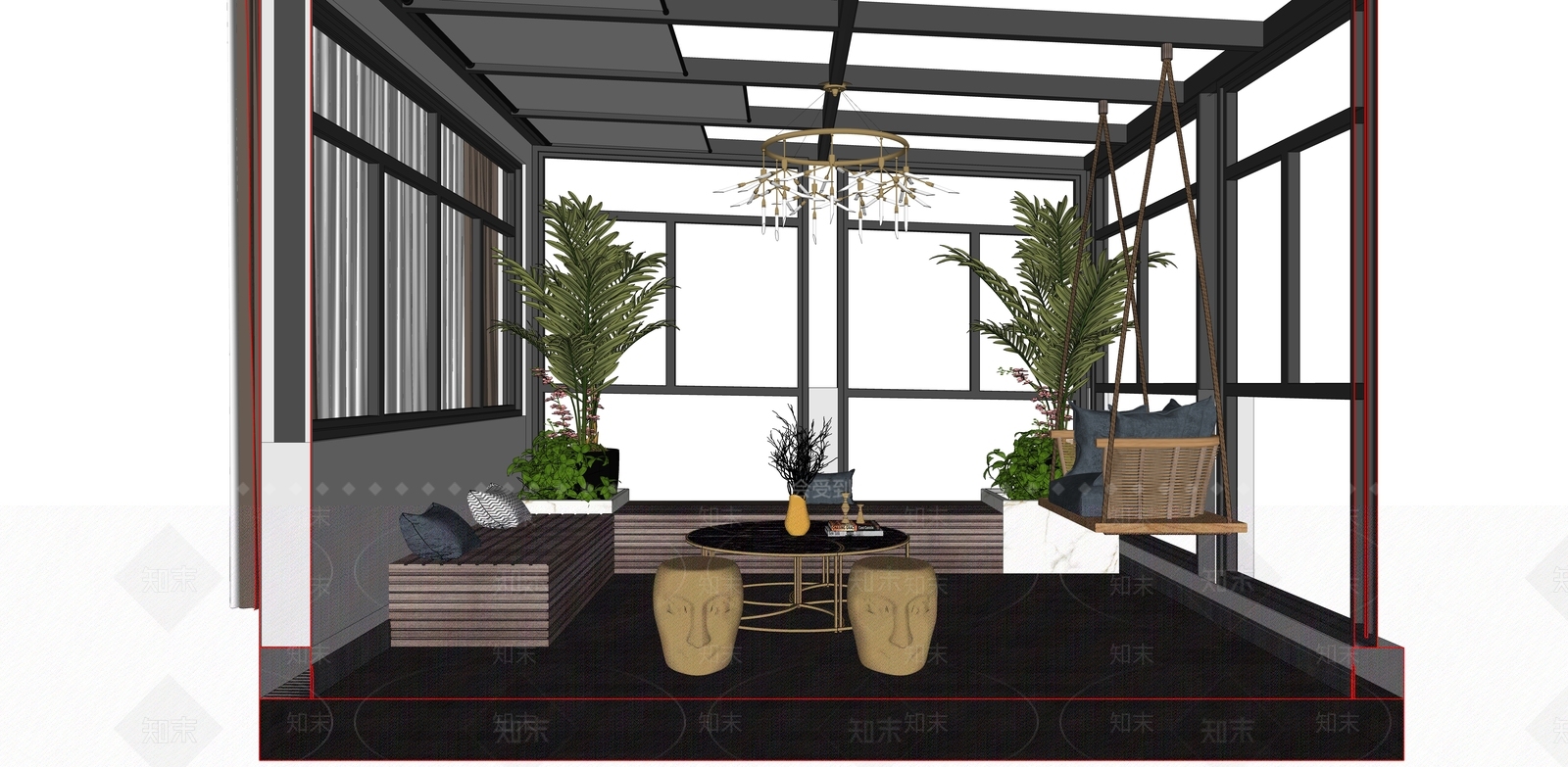 现代亭子SU模型下载【ID:1189007318】