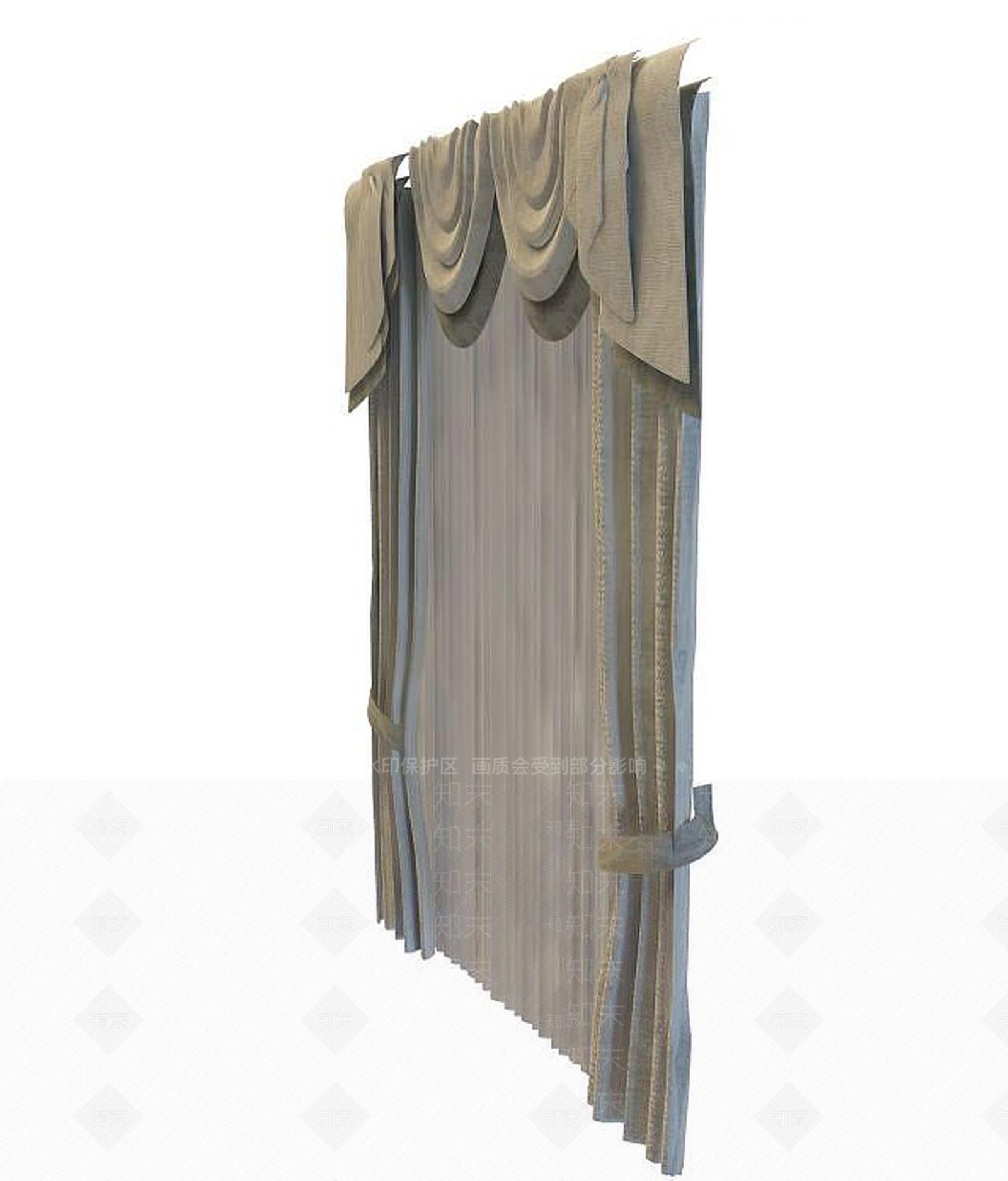 现代布艺百折帘3D模型下载【ID:1189007632】