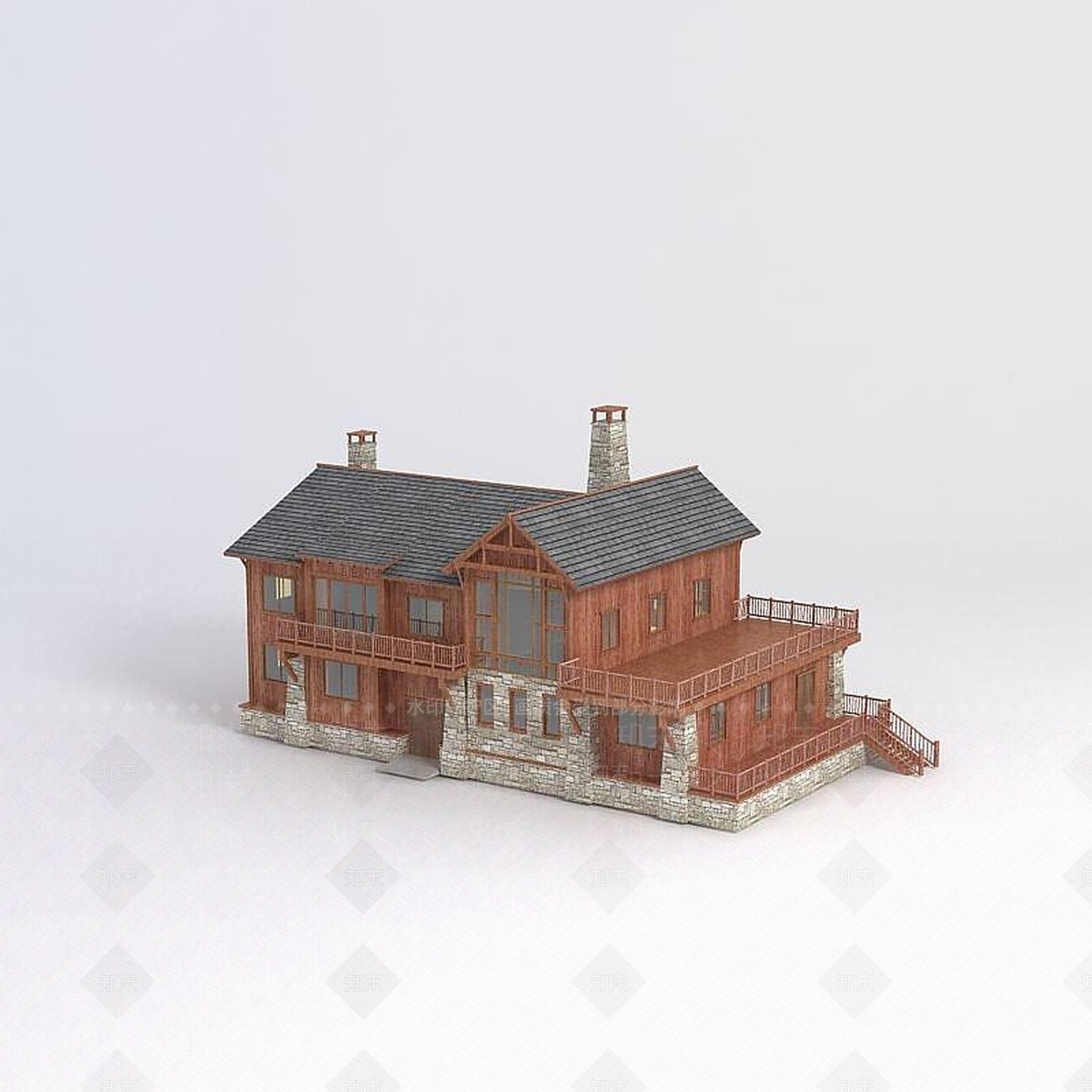 现代景区服务站3D模型下载【ID:1189009115】