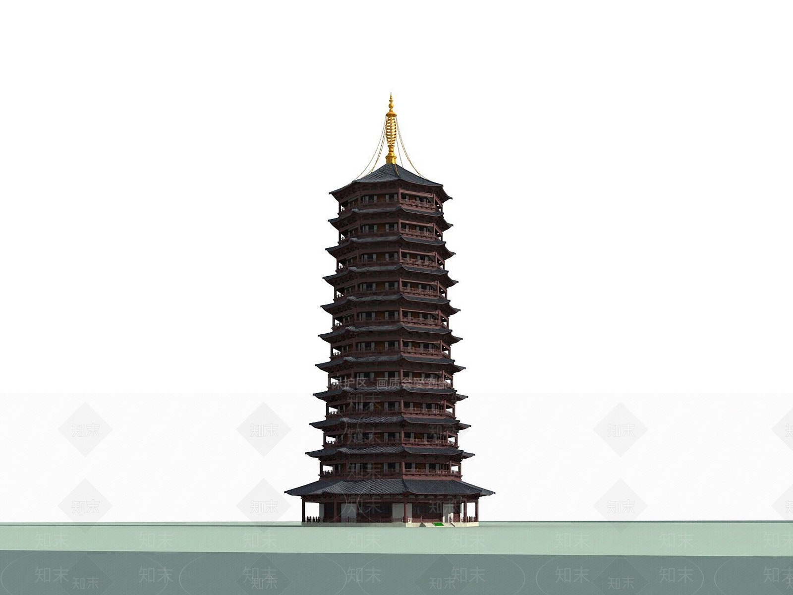 现代古建塔3D模型下载【ID:1189153841】