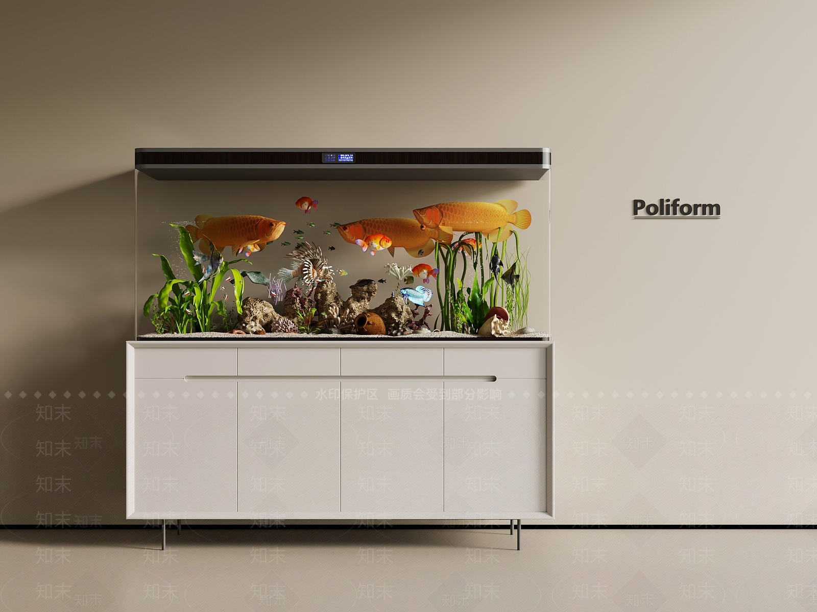 现代鱼缸3D模型下载【ID:1189009512】