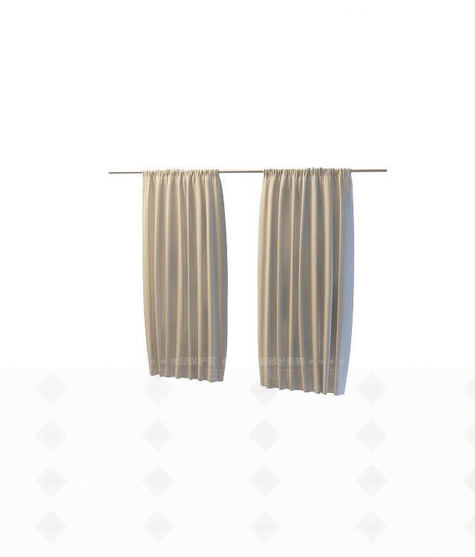 现代白色百折帘3D模型下载【ID:1189009761】