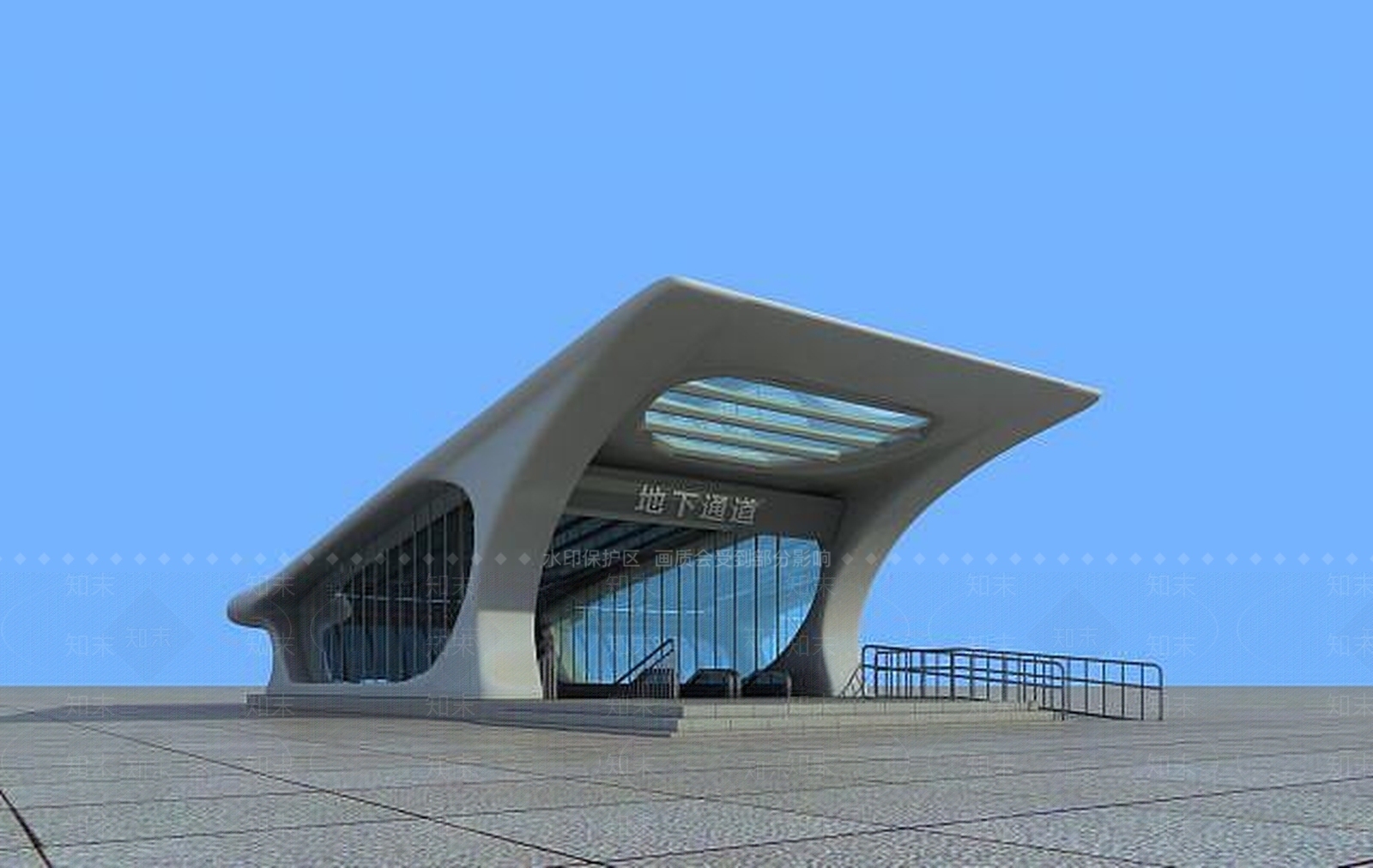 现代地下车站商场入口3D模型下载【ID:1189009787】