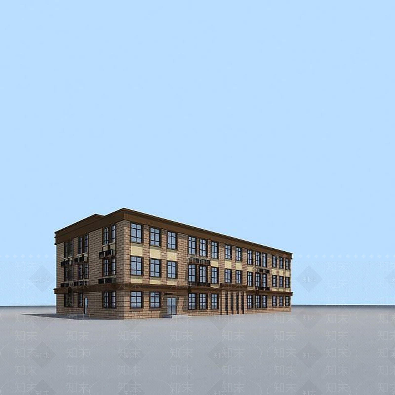 现代小区配套幼儿园3D模型下载【ID:1189009851】