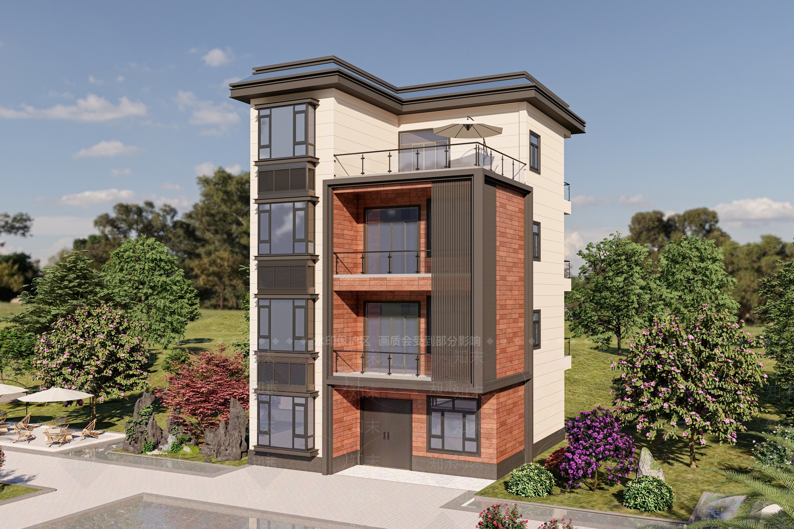 现代乡村民房SU模型下载【ID:1189011821】