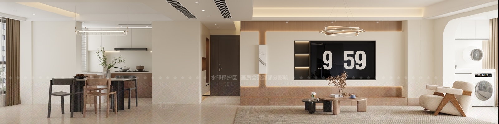 现代客餐厅3D模型下载【ID:1215063765】