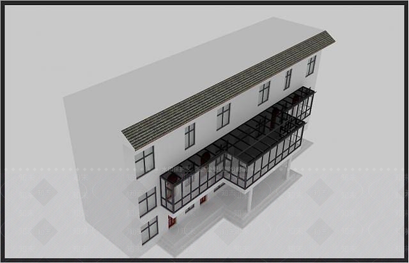 现代别墅阳光房3D模型下载【ID:1189010307】