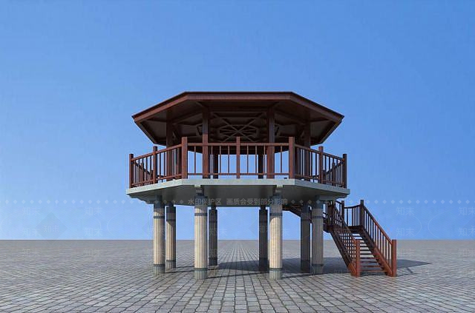 现代观景台眺望塔3D模型下载【ID:1189010622】