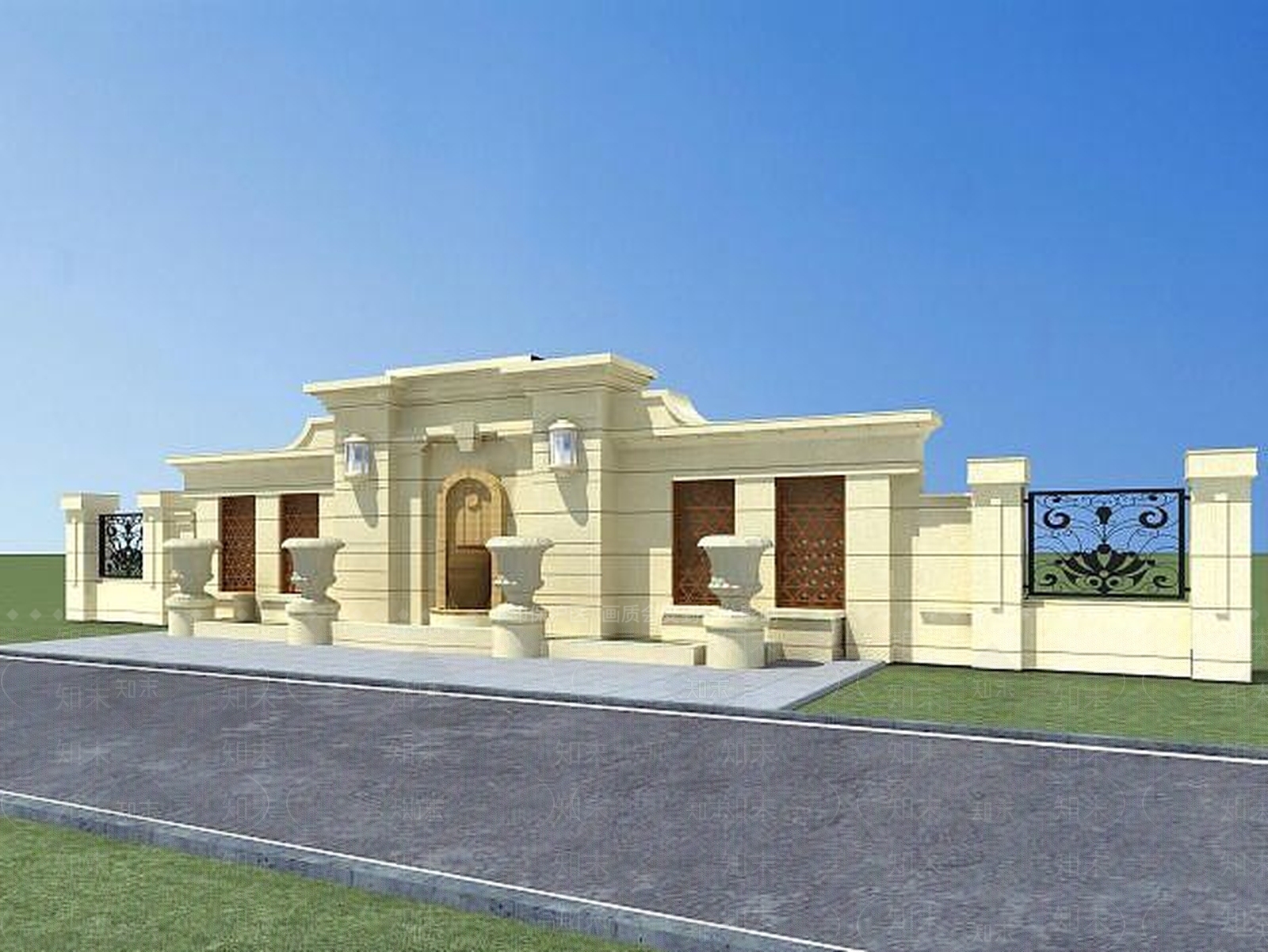 欧式古典欧式景墙3D模型下载【ID:1189011223】