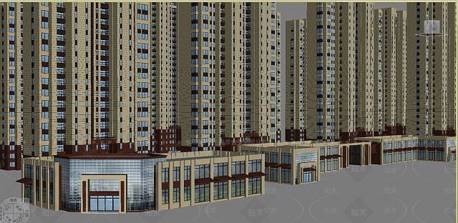 现代小区建筑3D模型下载【ID:1189014133】