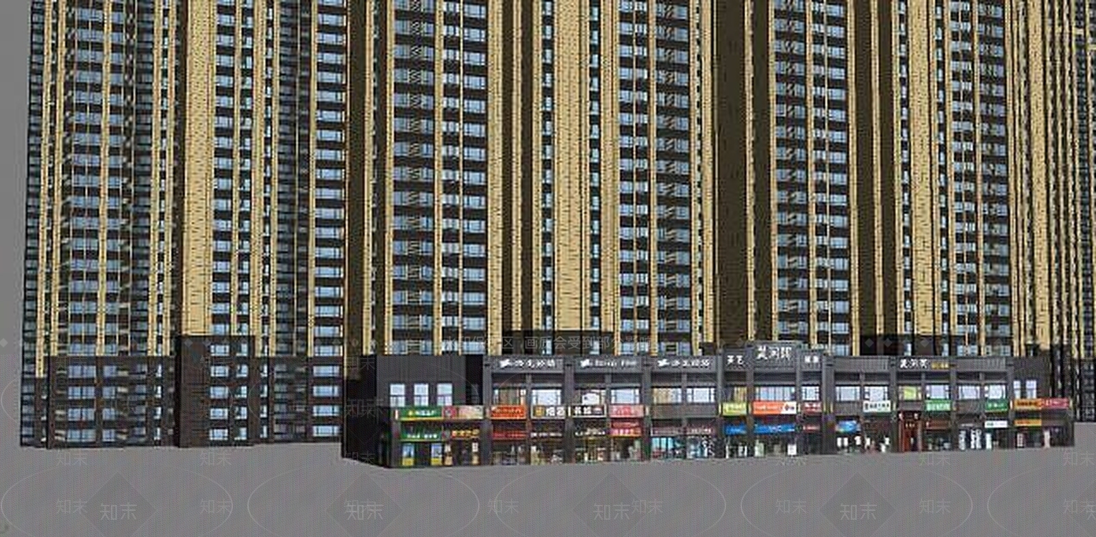 现代小区建筑3D模型下载【ID:1189014109】
