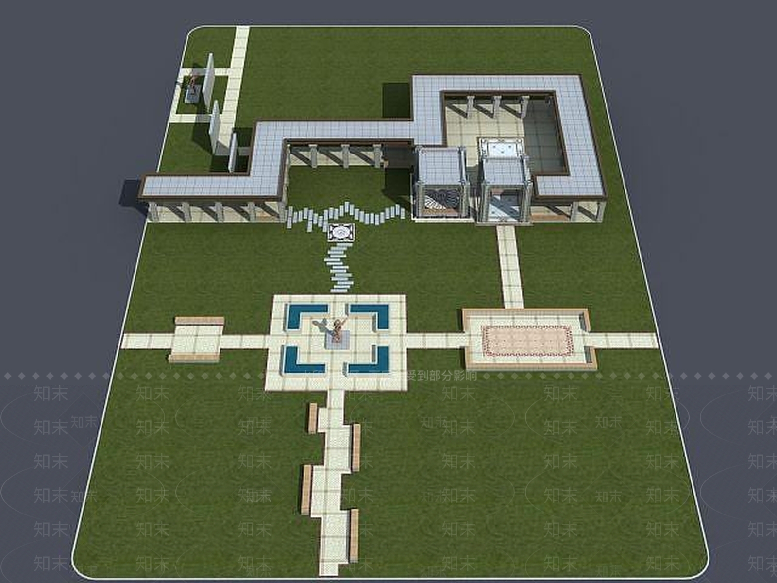现代园区景观3D模型下载【ID:1189015147】