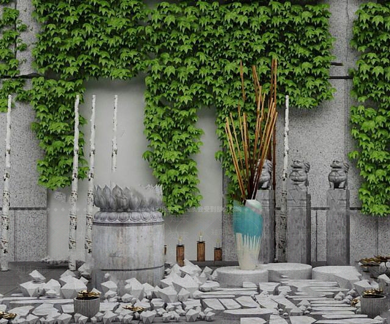 现代园艺小品3D模型下载【ID:1189017541】