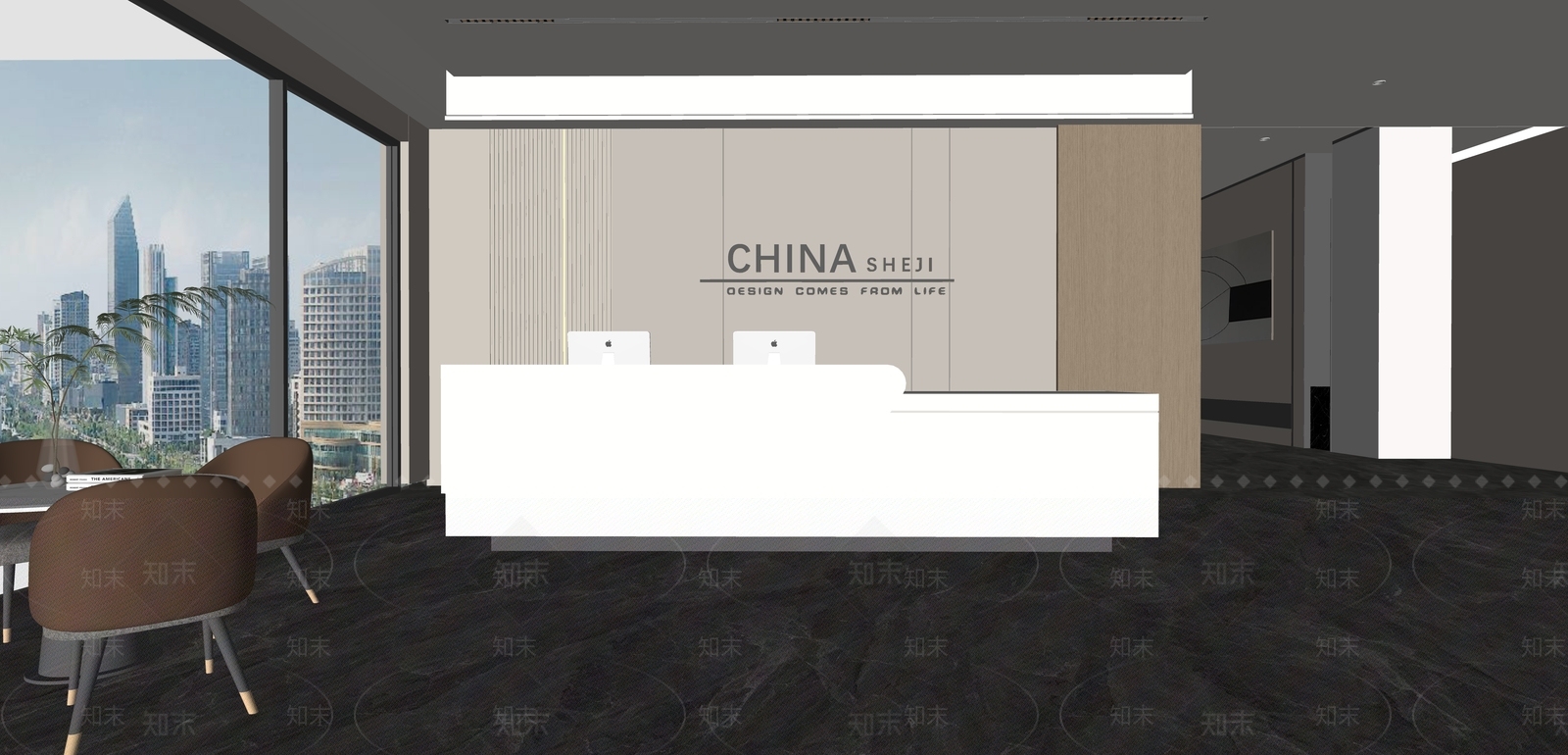现代酒店大堂SU模型下载【ID:1189026336】