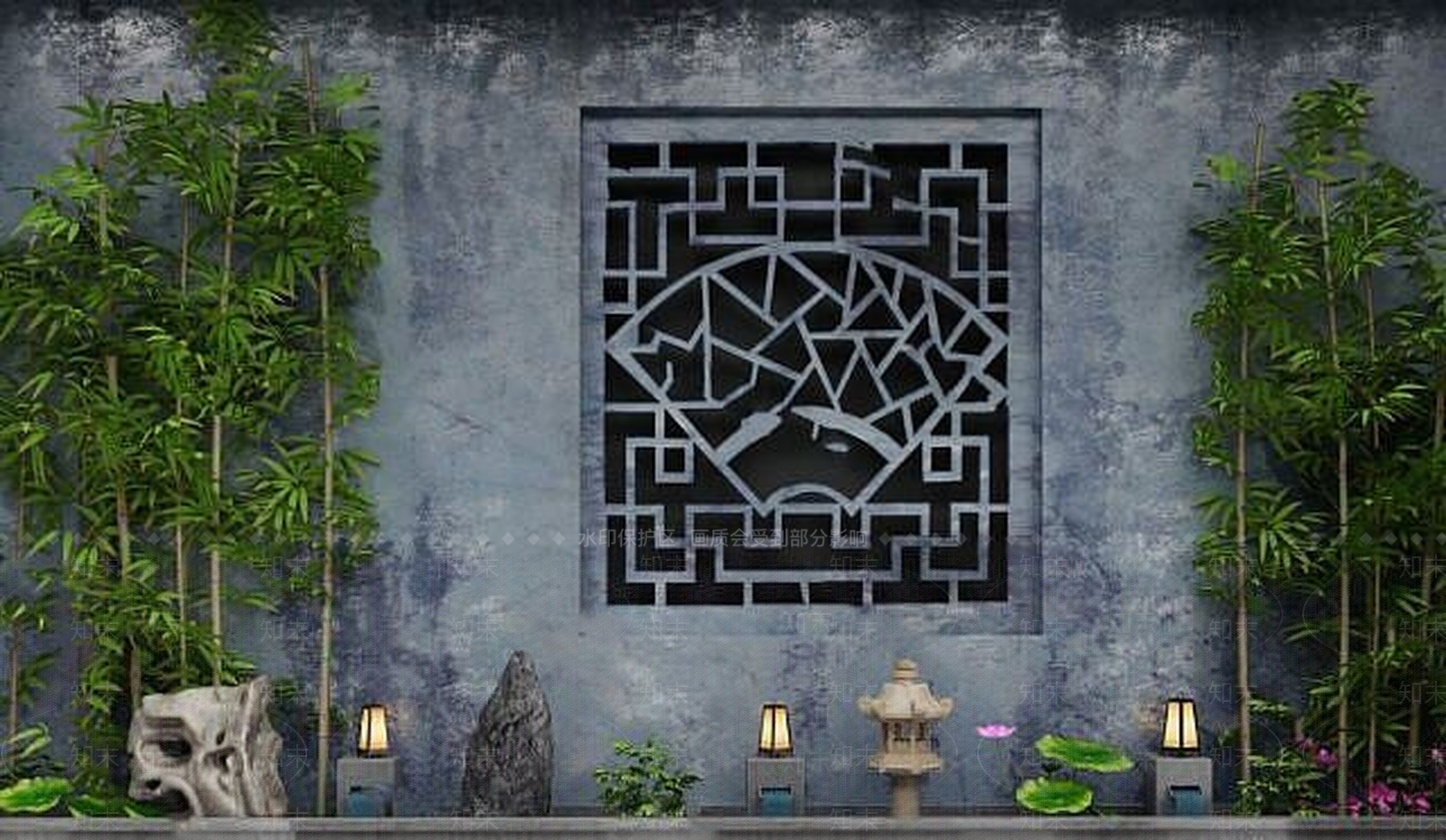 现代石窗3D模型下载【ID:1189017695】