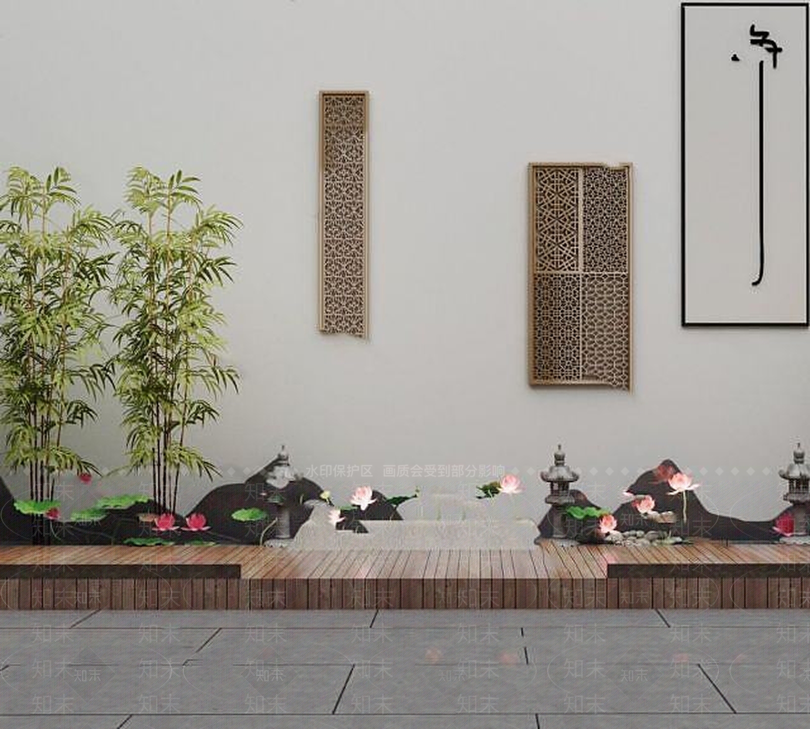 现代木台3D模型下载【ID:1189018277】