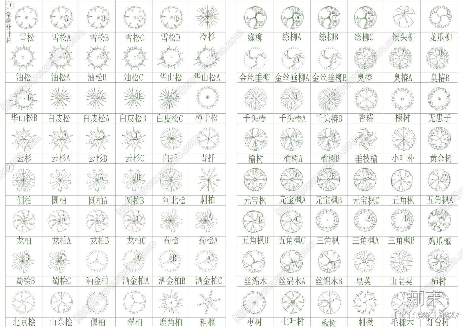现代绿植施工图下载【ID:1189019927】