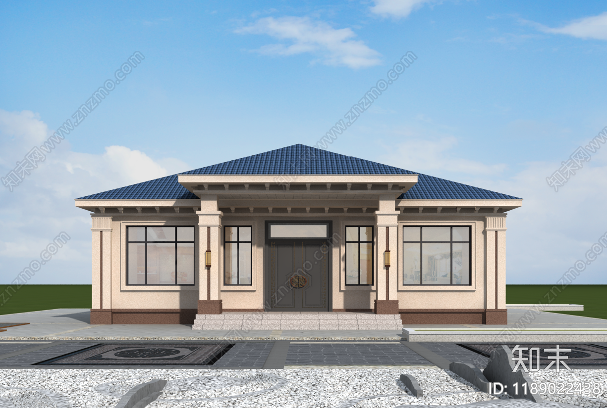 欧式简欧别墅建筑施工图下载【ID:1189022438】