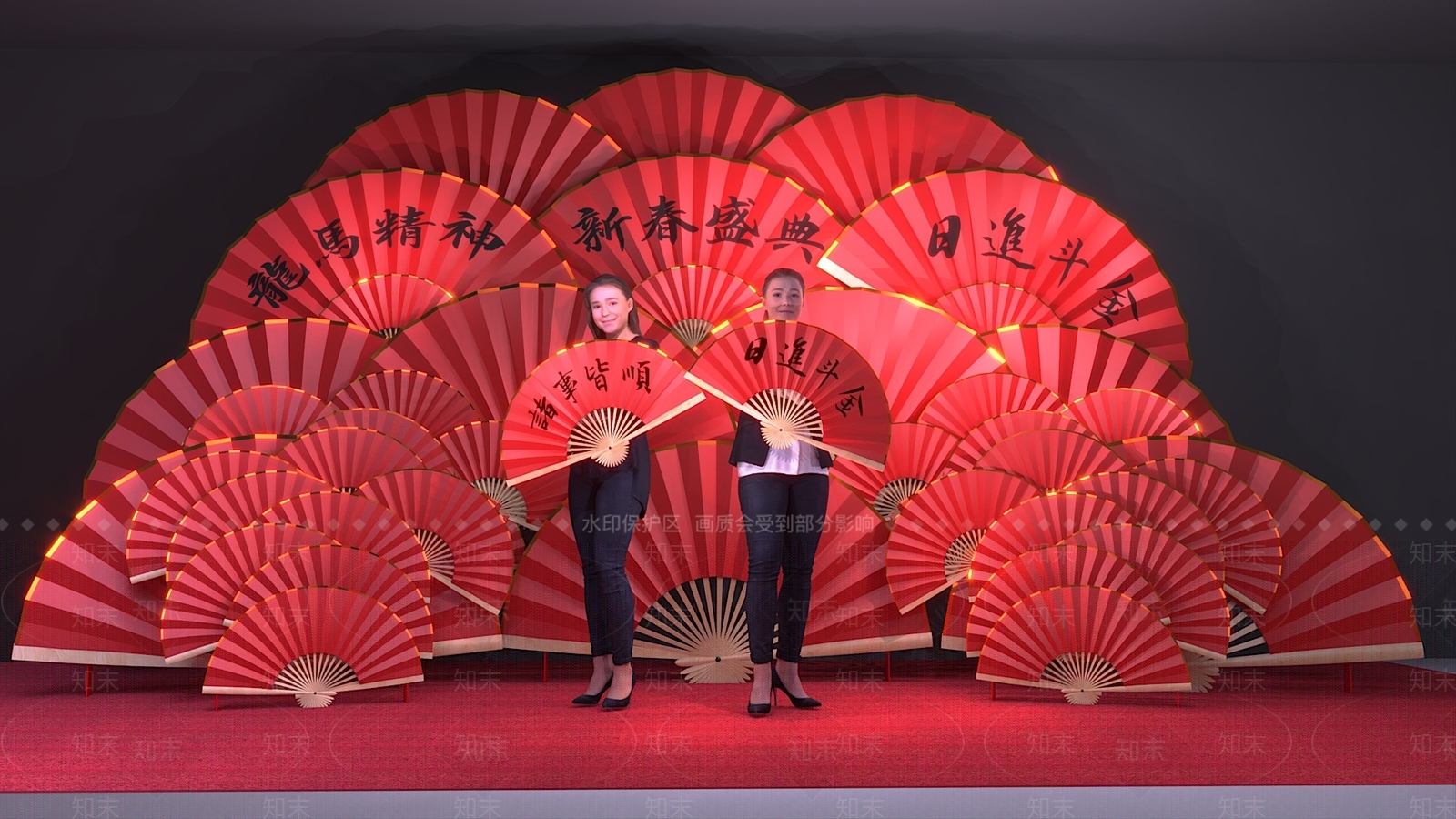 现代中式美陈3D模型下载【ID:1189023374】