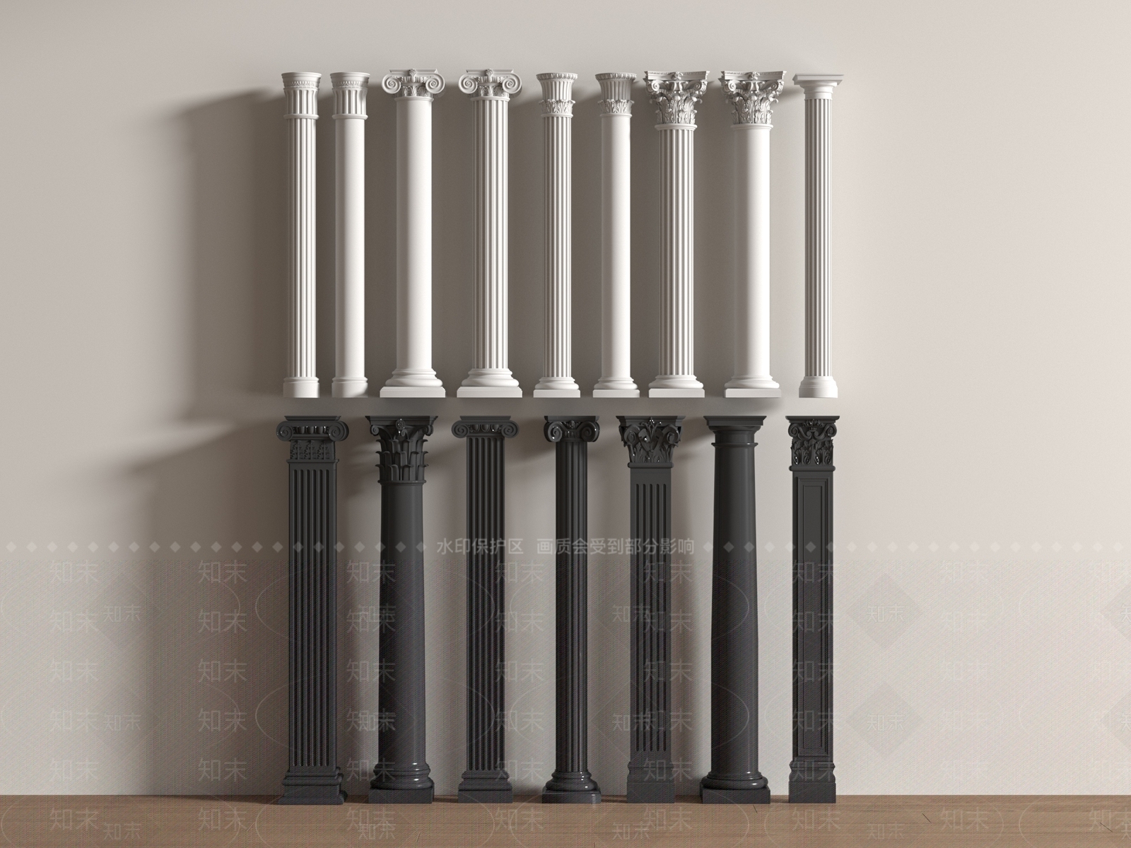 法式中古柱子SU模型下载【ID:1189023803】