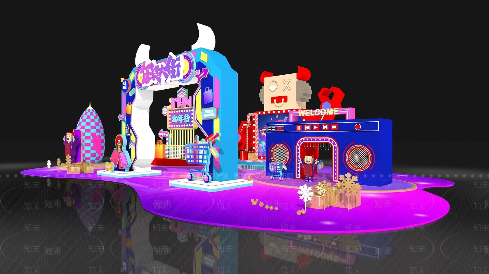 现代妆台妆凳3D模型下载【ID:1189023442】